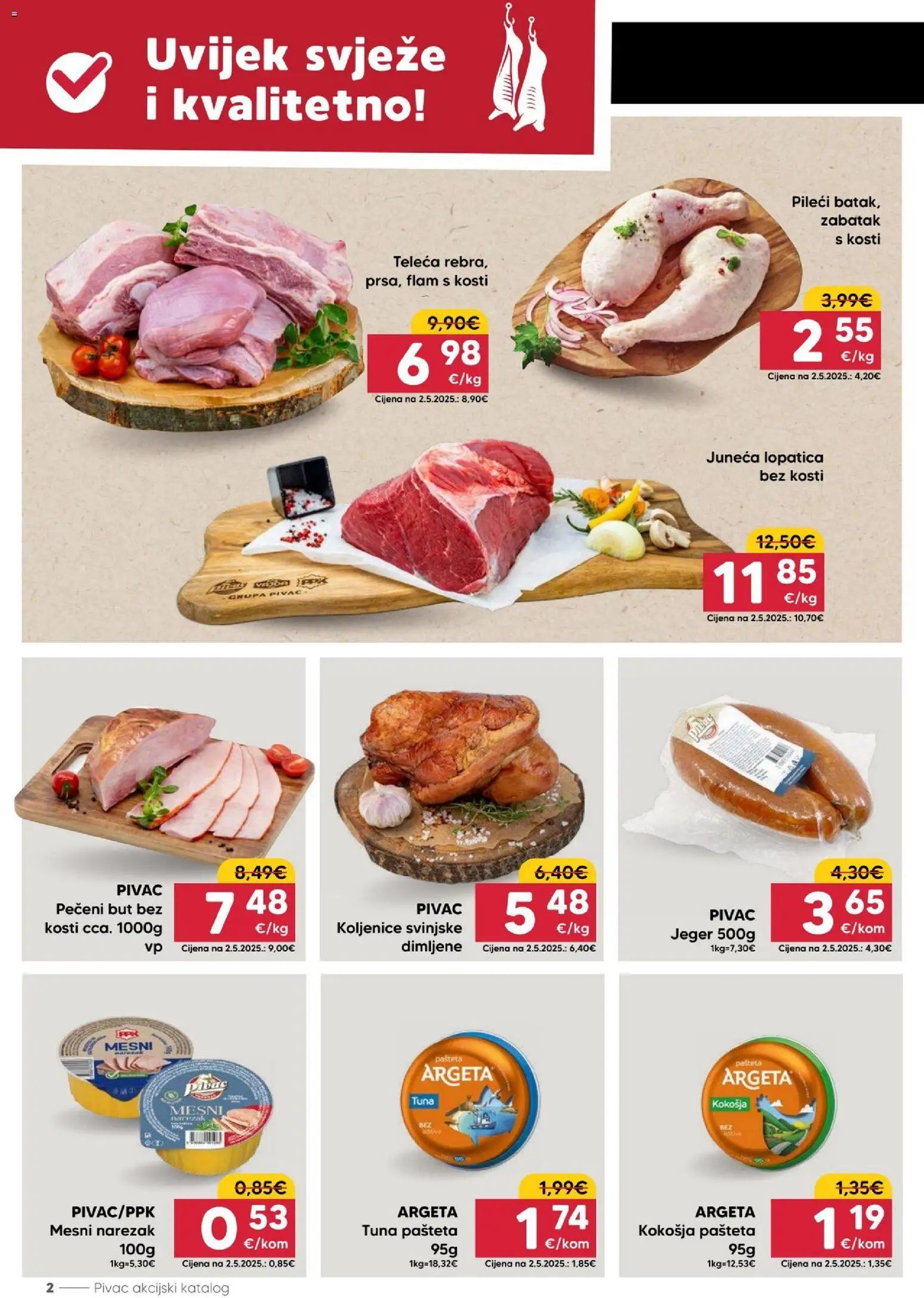 Pivac katalog | vrijedi od 08.06.2026 | Stranica: 2 | Proizvodi: Narezak, Pašteta, Lopatica, Tuna