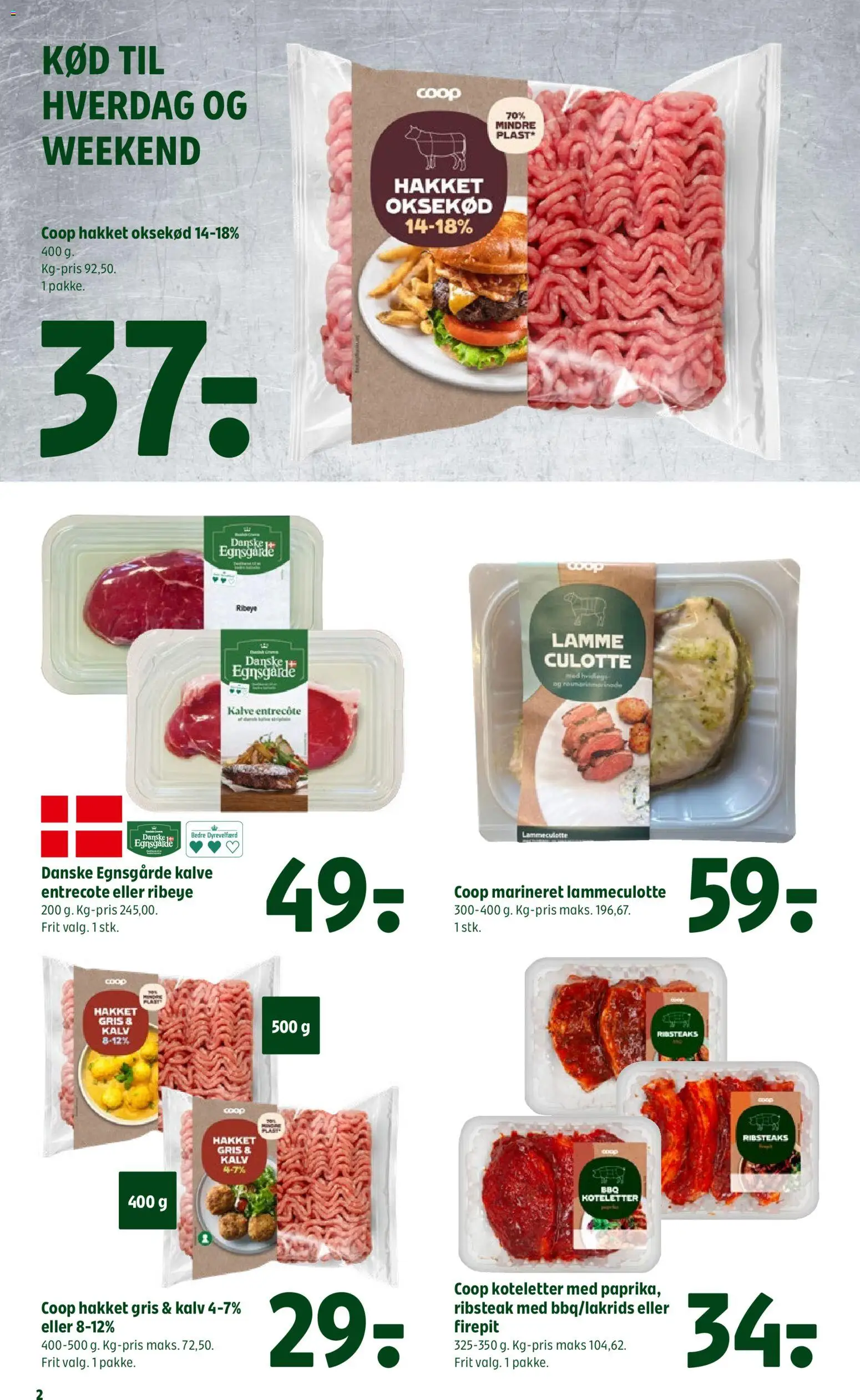 Coop 365 tilbudsavis – gyldig fra 16/07/2026 | Side: 4 | Produkter: Koteletter, Oksekød, Entrecote