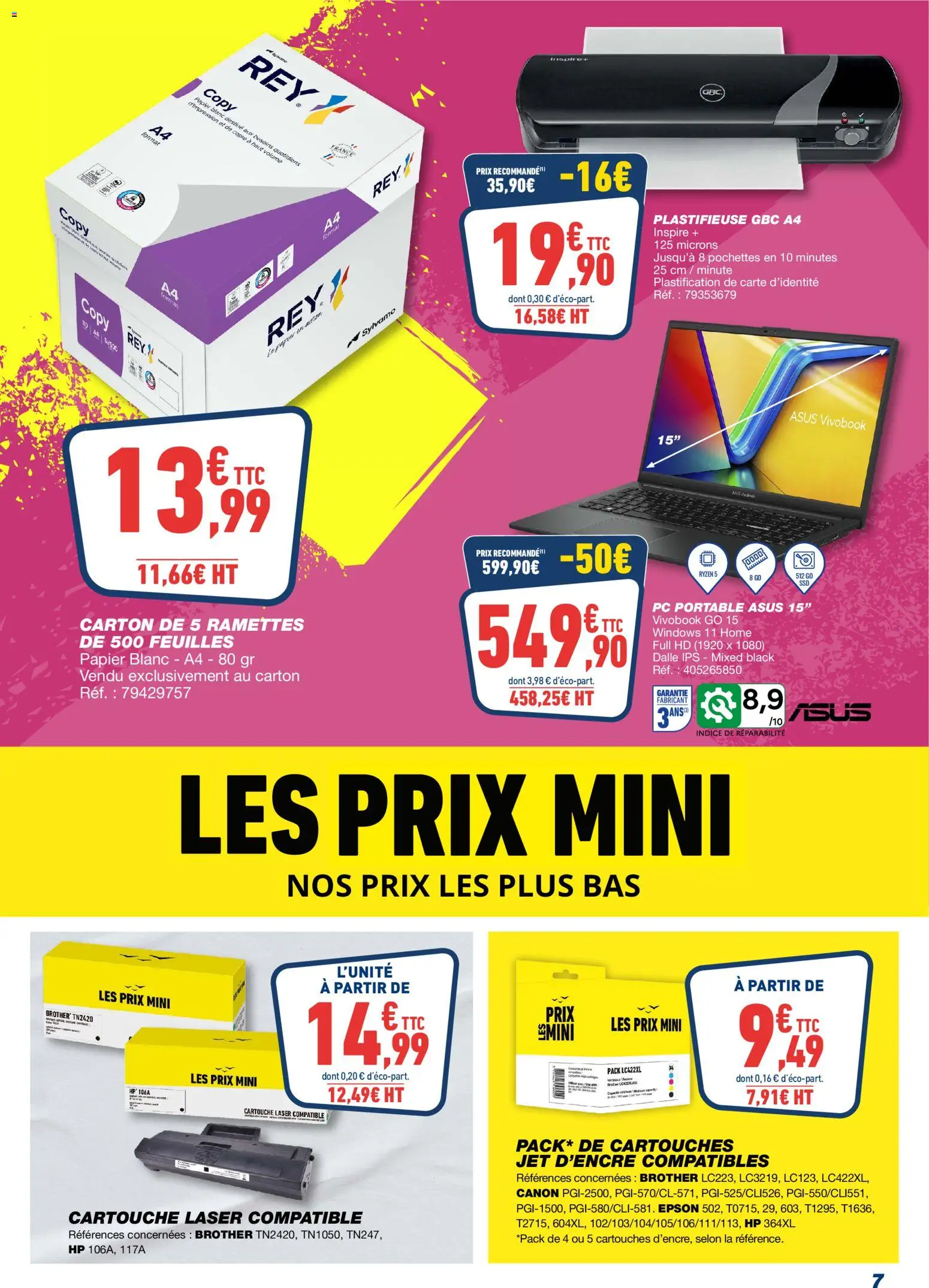 {H1} | Page: 7 | Produits: PC, Portable, Cartouche, Papier blanc