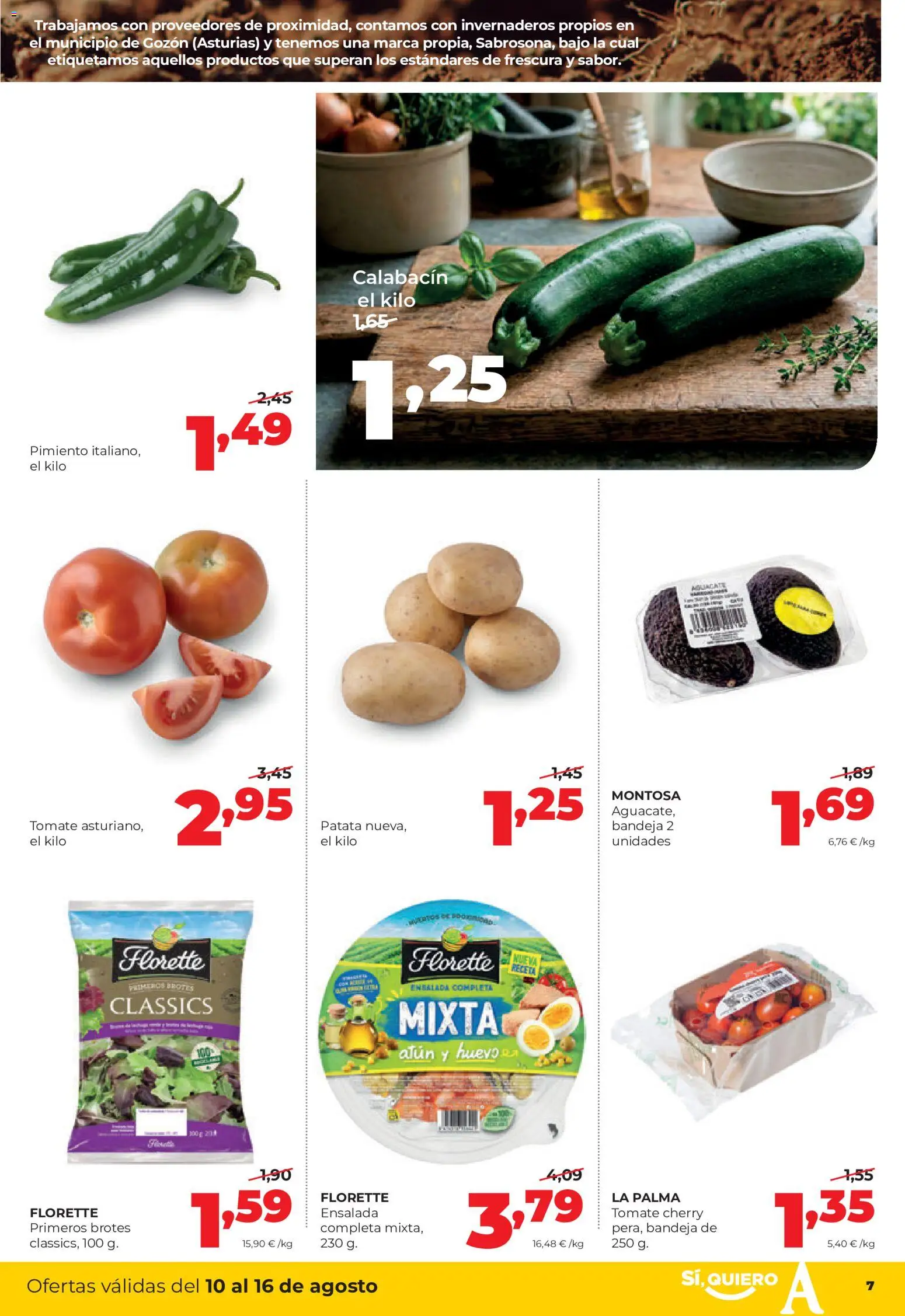 Alimerka folleto │ válido desde el 10/08/2026 | Página: 7 | Productos: Calabacín, Tomate, Ensalada, Bandeja