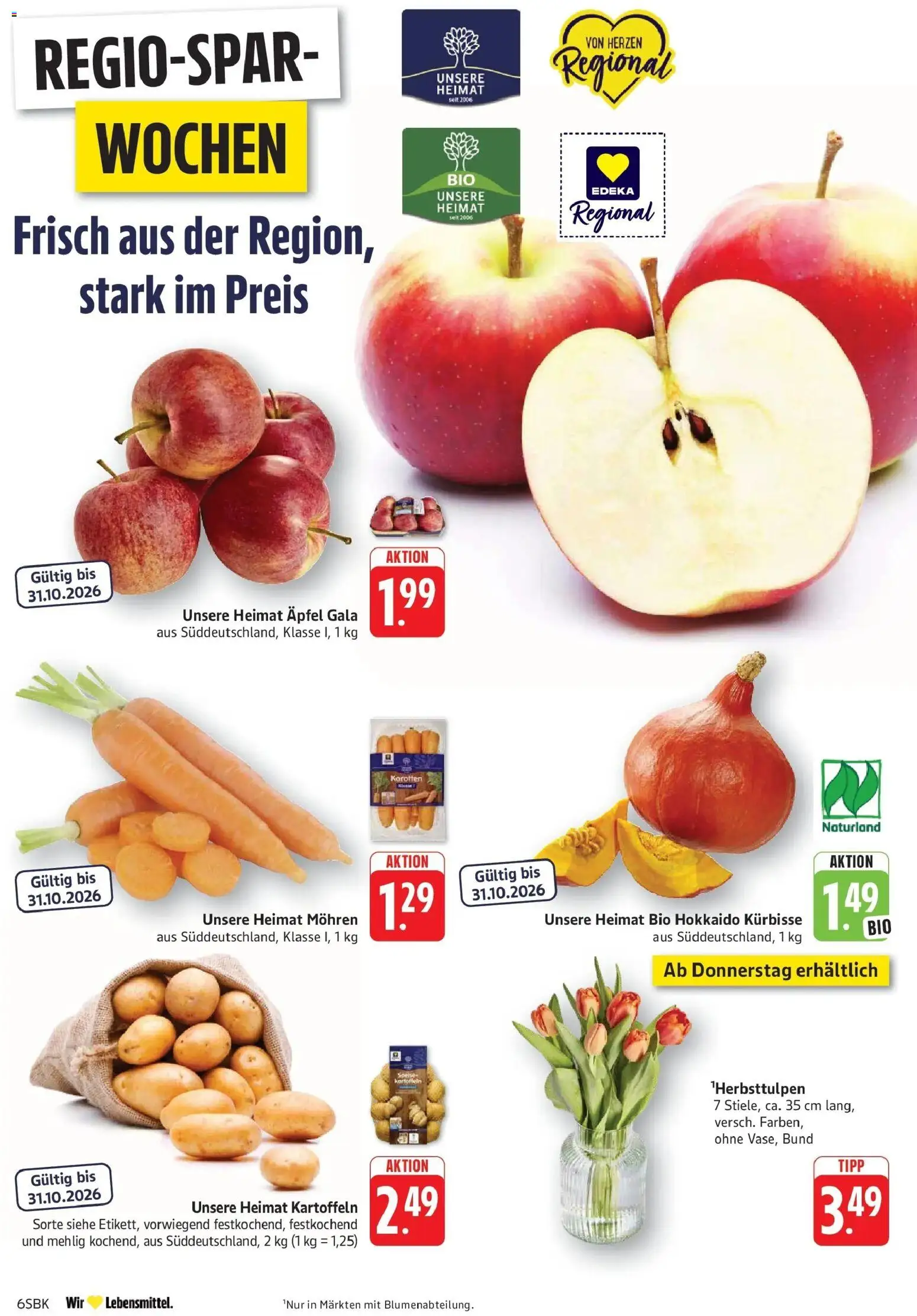Edeka Prospekt Bad Bergzabern (ab 12.10.2026) » Angebote Online | Seite: 6 | Produkte: Äpfel, Mohren, Kartoffeln