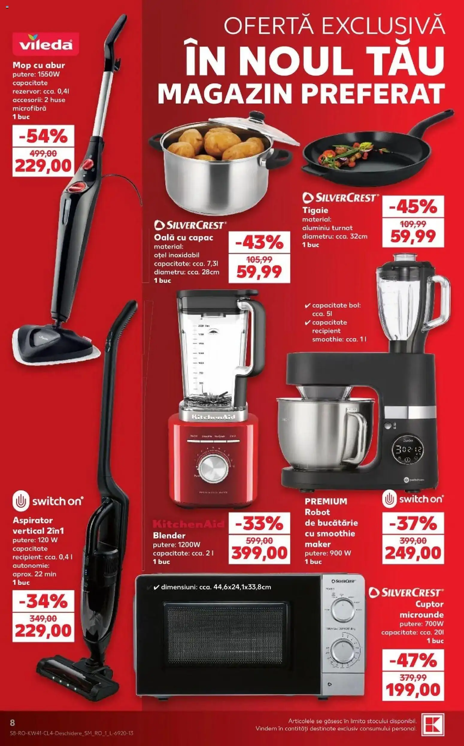 Kaufland Satu Mare 07.10.2026 - Revista si Oferta | Pagină: 8 | Produse: Cuptor, Aspirator, Mop, Bol