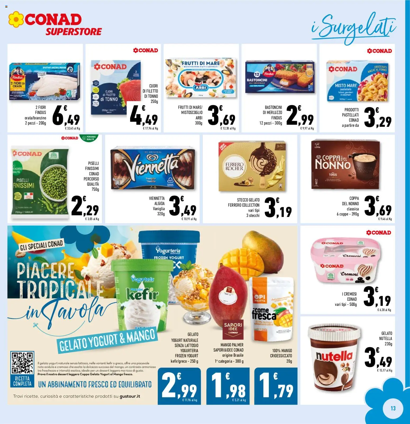 Volantino Conad del 17.06.2026 | Pagina: 13 | Prodotti: Yogurt, Mango, Piselli, Tonno