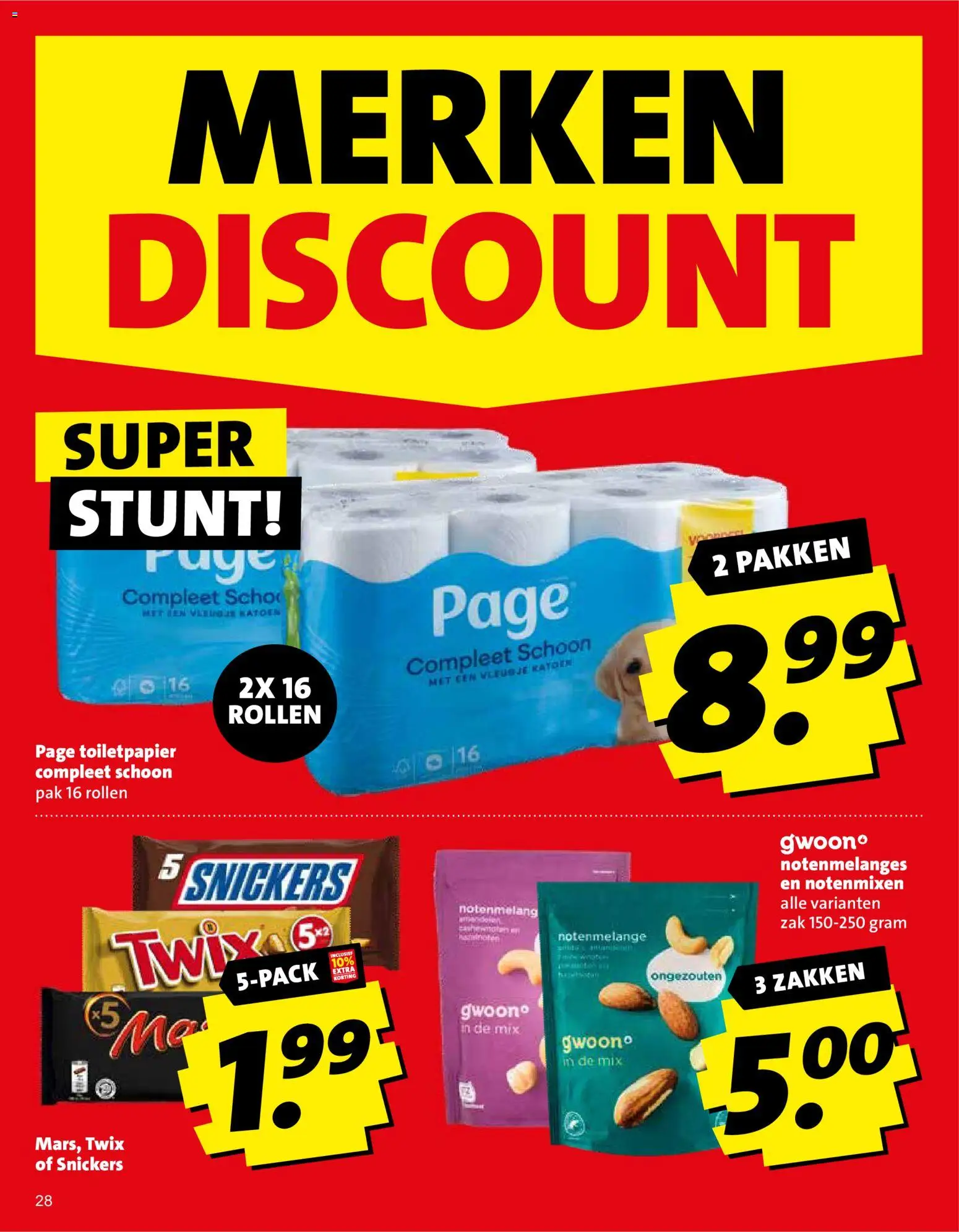 {H1} | Pagina: 28 | Producten: Zak, Twix, Snickers, Toiletpapier
