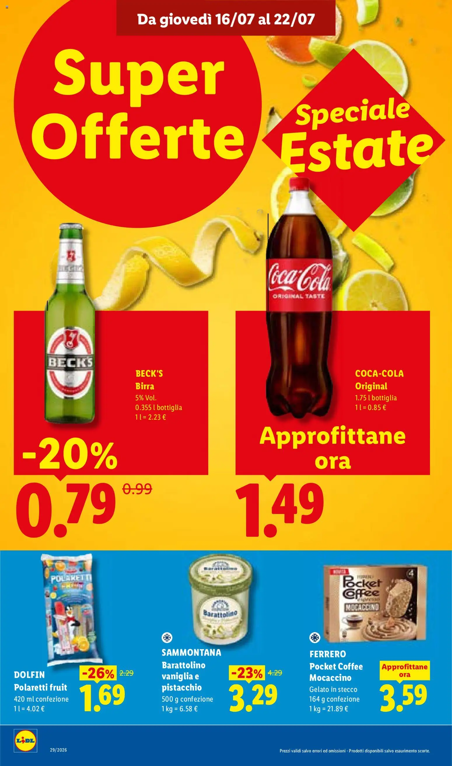 Volantino Lidl del 16/07/2026 | Pagina: 14 | Prodotti: Vaniglia, Birra Beck's, Gelato, Bottiglia