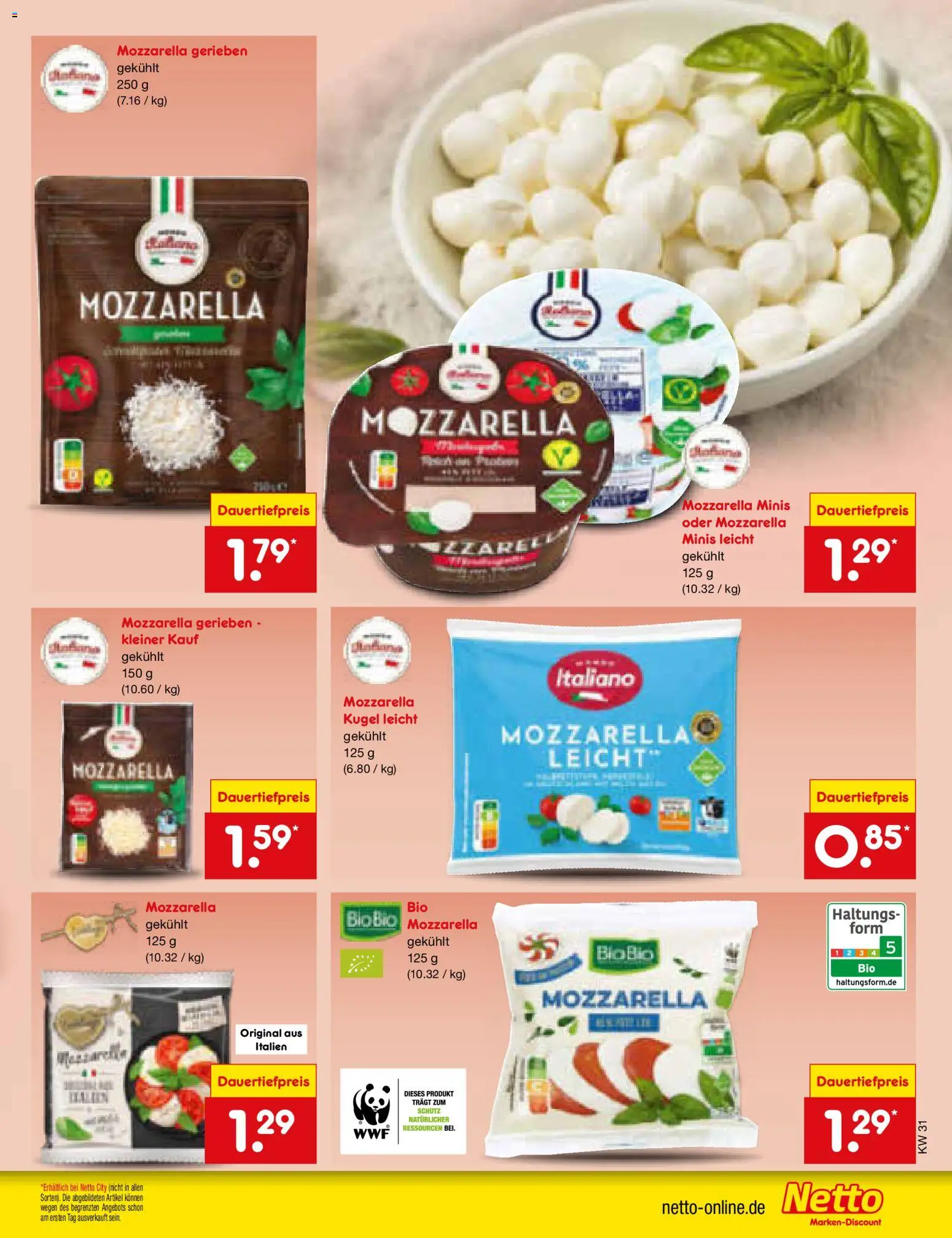 Netto Marken-Discount Prospekt – gültig ab 27.07.2026 | Seite: 23 | Produkte: Mozzarella