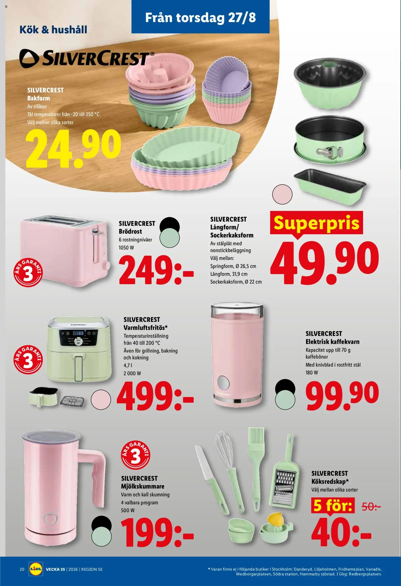 Lidl reklamblad aktuell från 24/08/2026 | Sida: 22 | Produkter: Kaffebönor, Brödrost, Kaffekvarn, Mjölkskummare