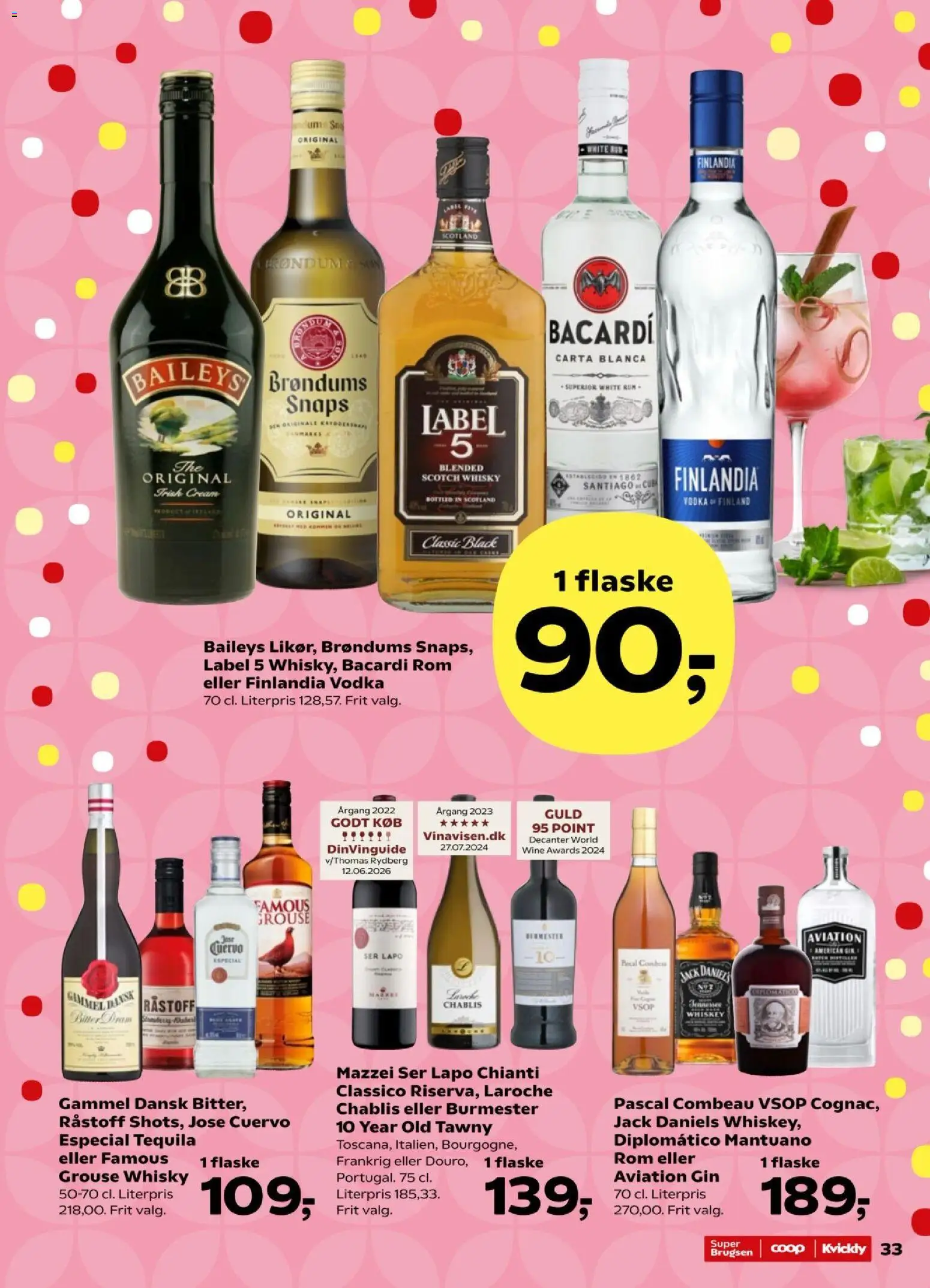 Super Brugsen tilbudsavis – gyldig fra 21/08/2026 | Side: 34 | Produkter: Baileys, Vodka, Rom, Finlandia Vodka