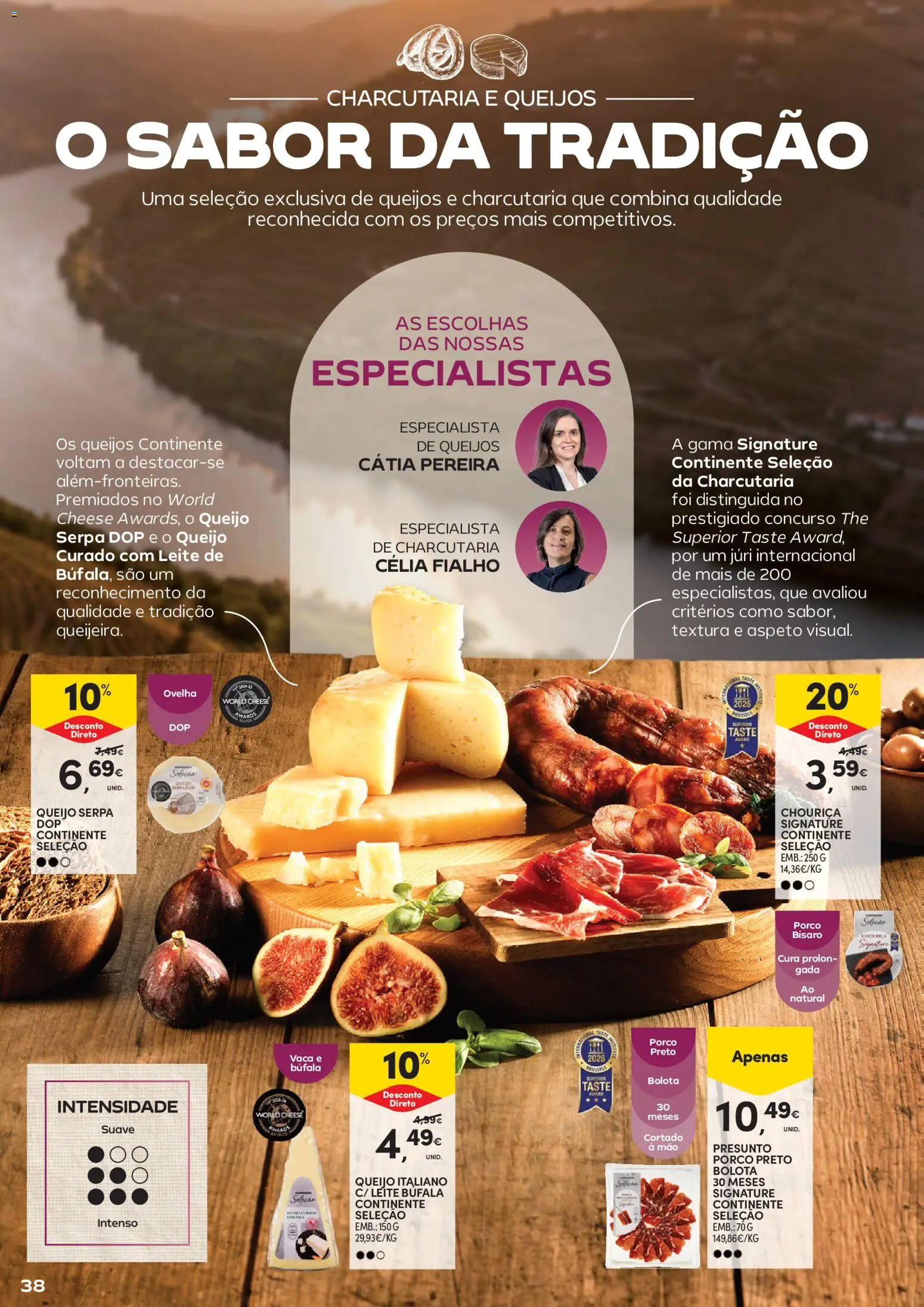 Continente Vinhos, Enchidos e Queijos │ válido de 22/09/2026 | Página: 38 | Produtos: Leite, Queijo, Presunto