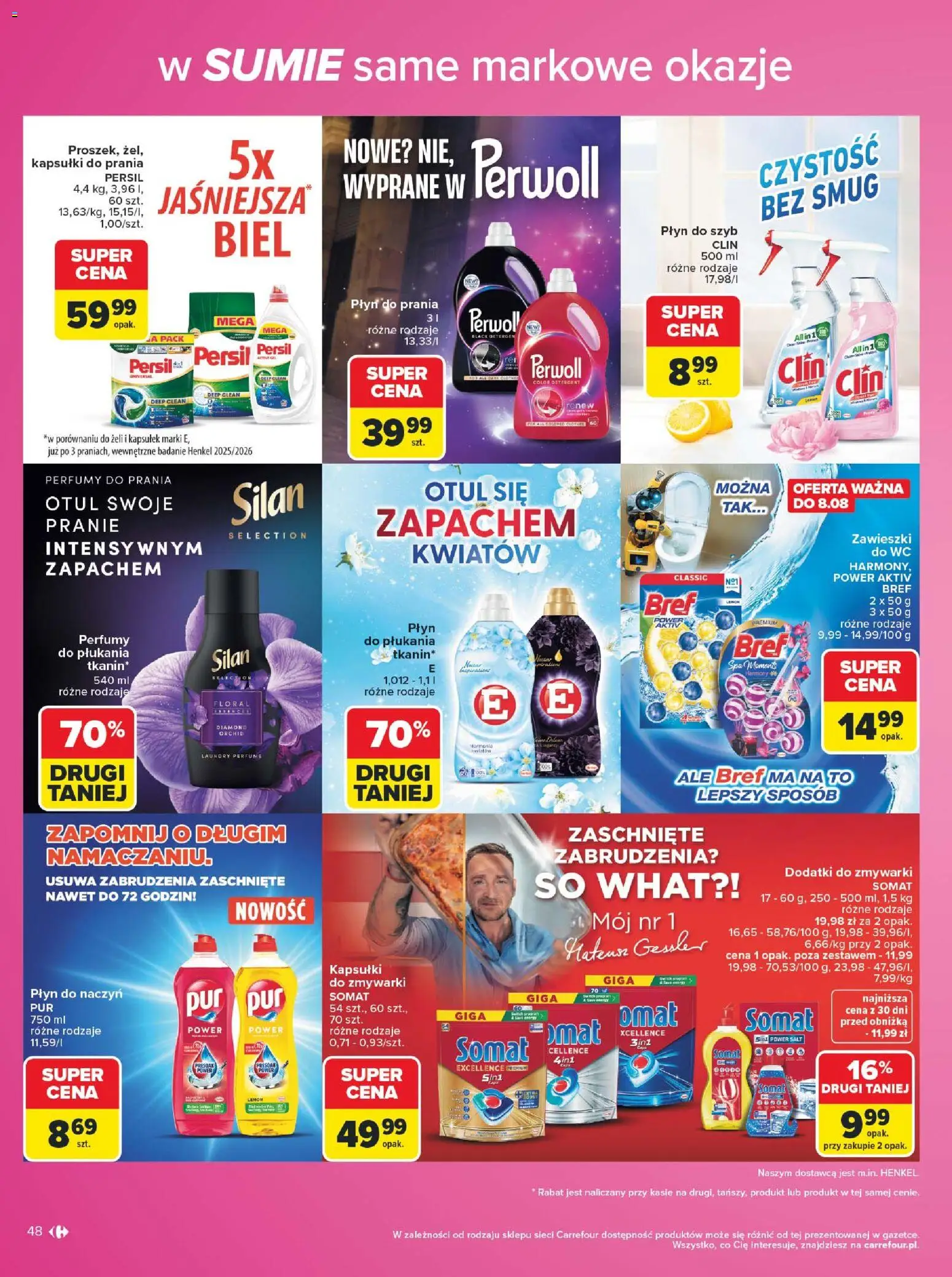Carrefour gazetka - Same markowe okazje od 03.08.2026 | Strona: 48 | Produkty: Persil, Perfumy, Kapsułki do prania, Detergent