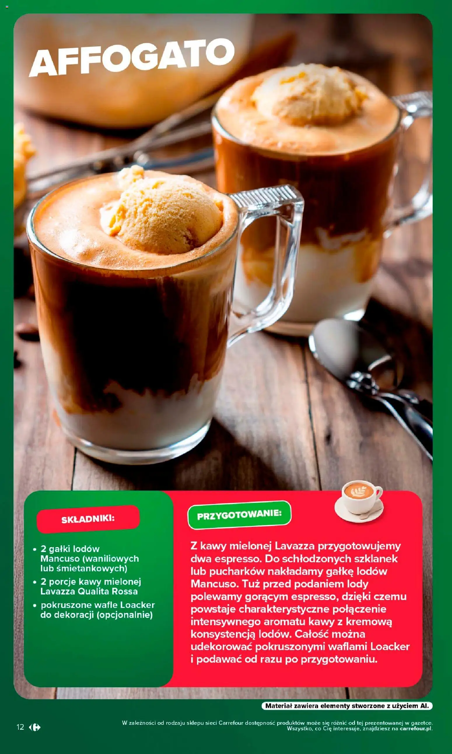 Carrefour gazetka - Kuchnia wloska od 10.08.2026 | Strona: 12 | Produkty: Wafle, Lavazza, Lody