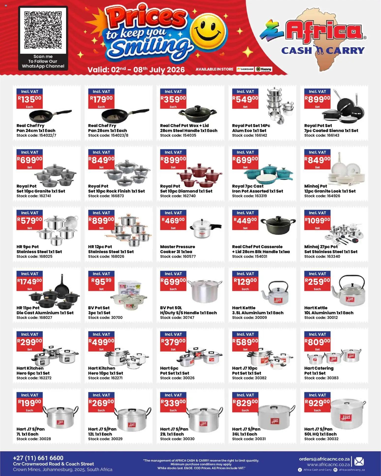 New Africa Cash & Carry catalogue – valid from 02/07/2026 | Page: 41 | Products: Kettle, Iron, Cooker, Stock
