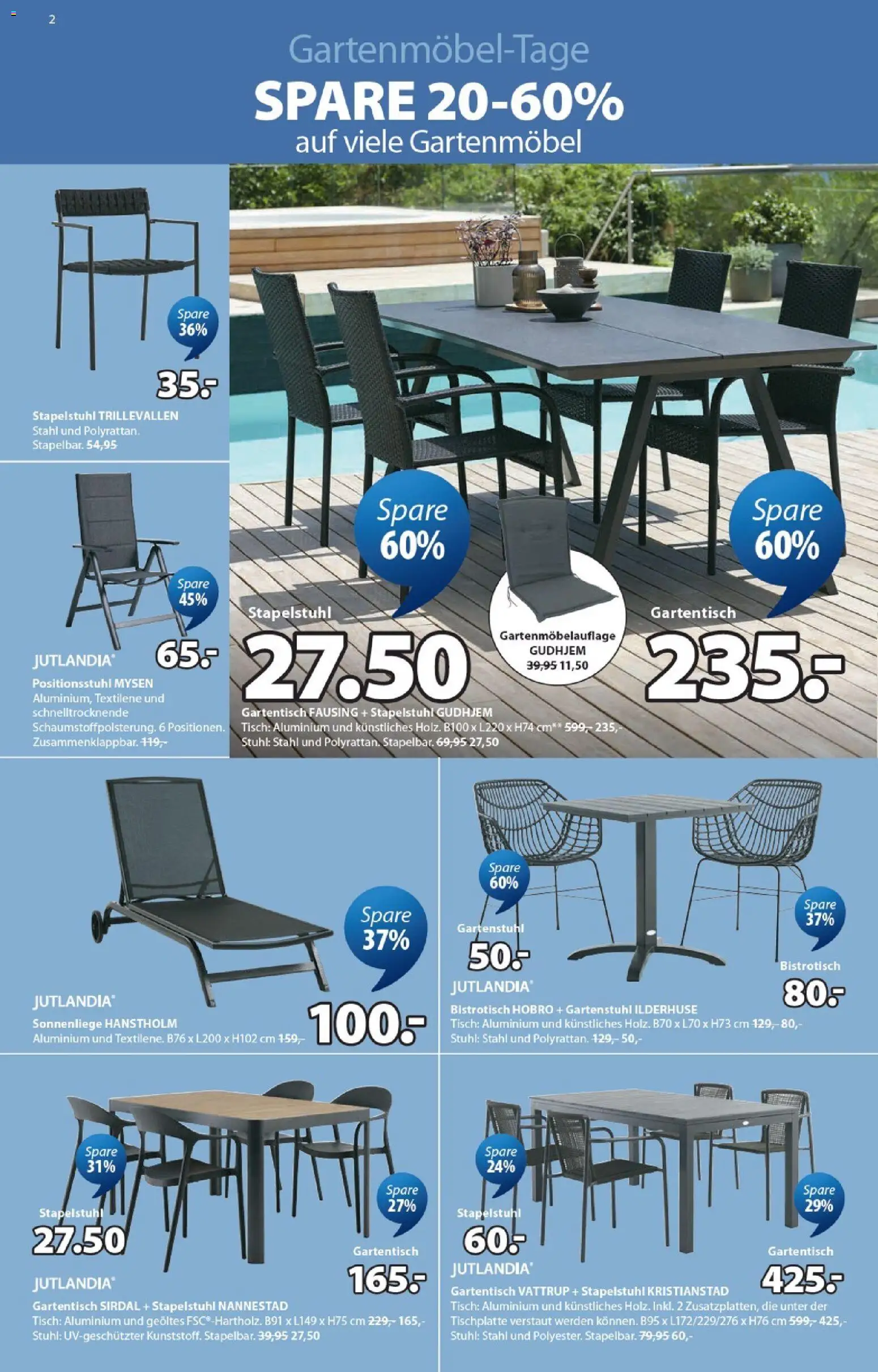 JYSK aktionen – gültig ab 23.06.2026 | Seite: 2 | Produkte: Tisch, Stuhl, Gartenmöbel