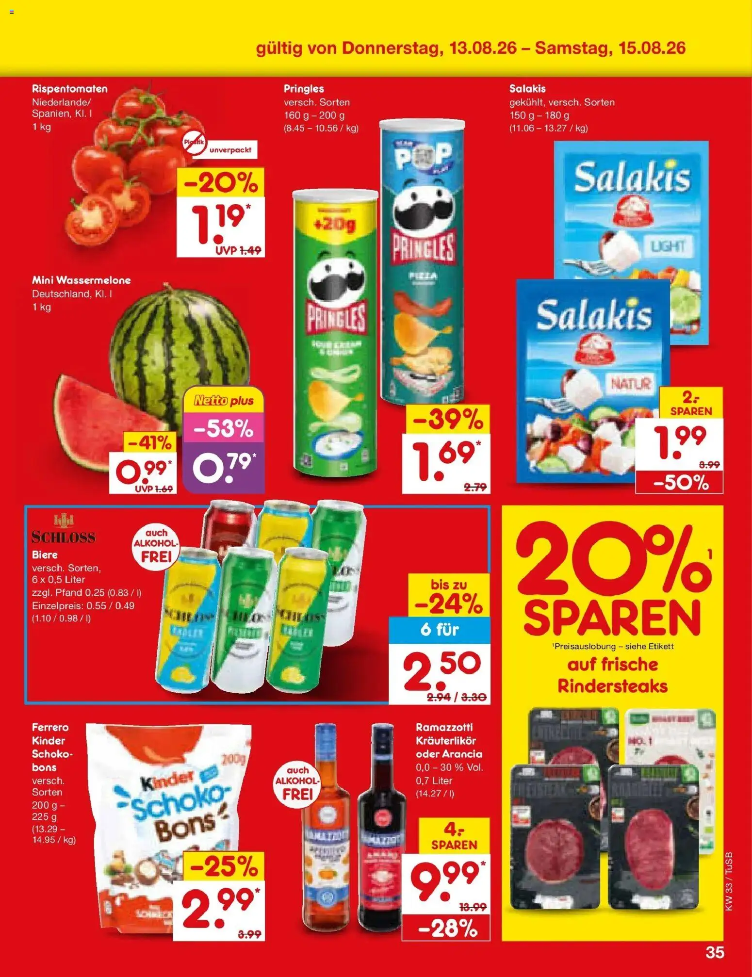 Netto Marken-Discount Prospekt Lahr-Langenwinkel – gültig ab 10.08.2026 | Seite: 49 | Produkte: Salakis, Wassermelone, Pringles, Ramazzotti
