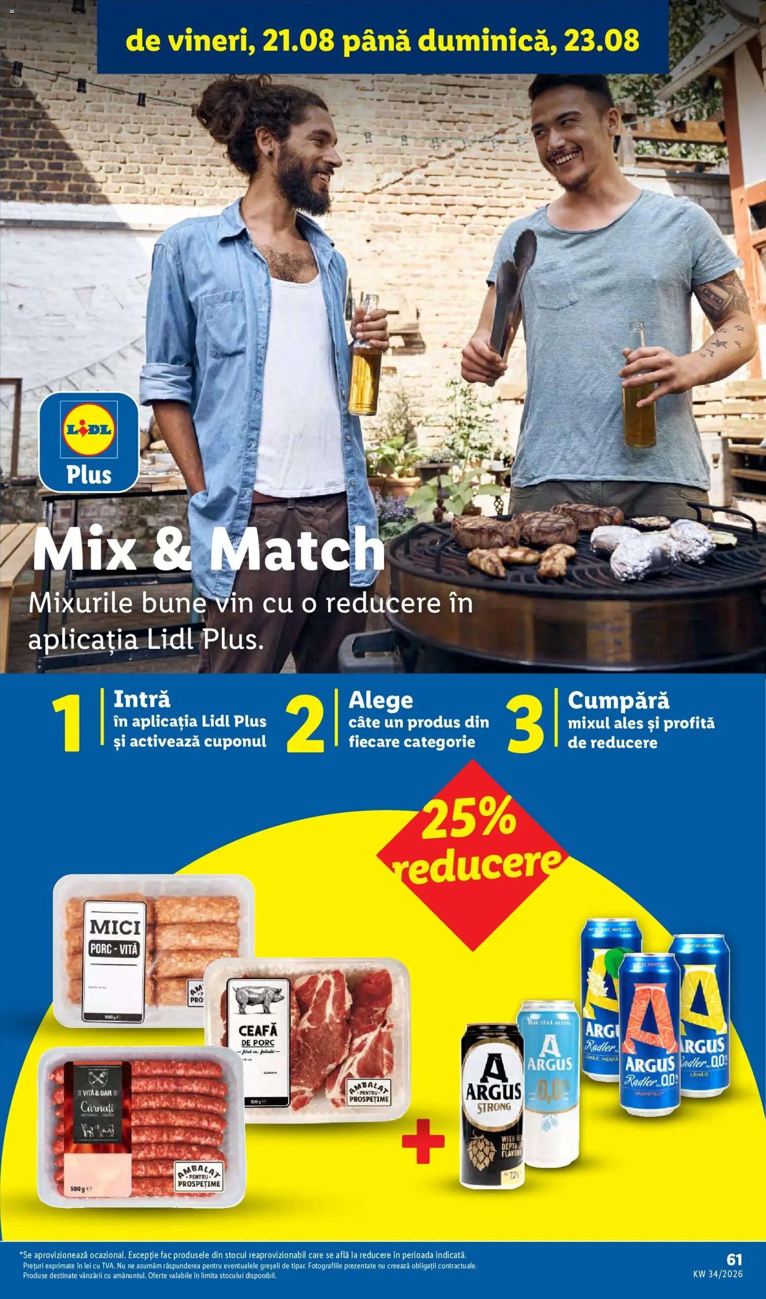 Noul catalog Lidl – valabil de la 17.08.2026 | Pagină: 61 | Produse: Ceafa de porc, Mici, Lămâie, Plus