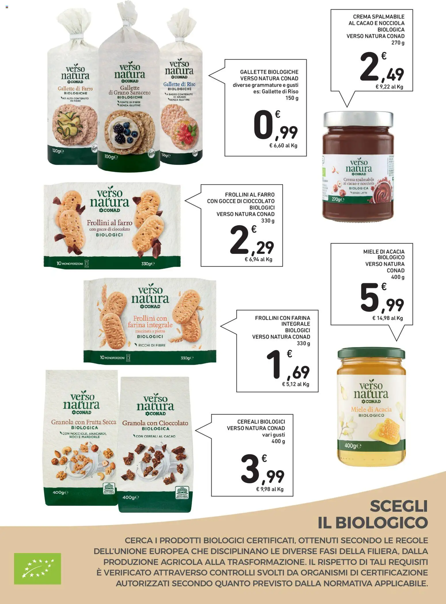 Volantino Spazio Conad del 21/10/2026 | Pagina: 5 | Prodotti: Senza glutine, Mandorle, Basso, Cacao