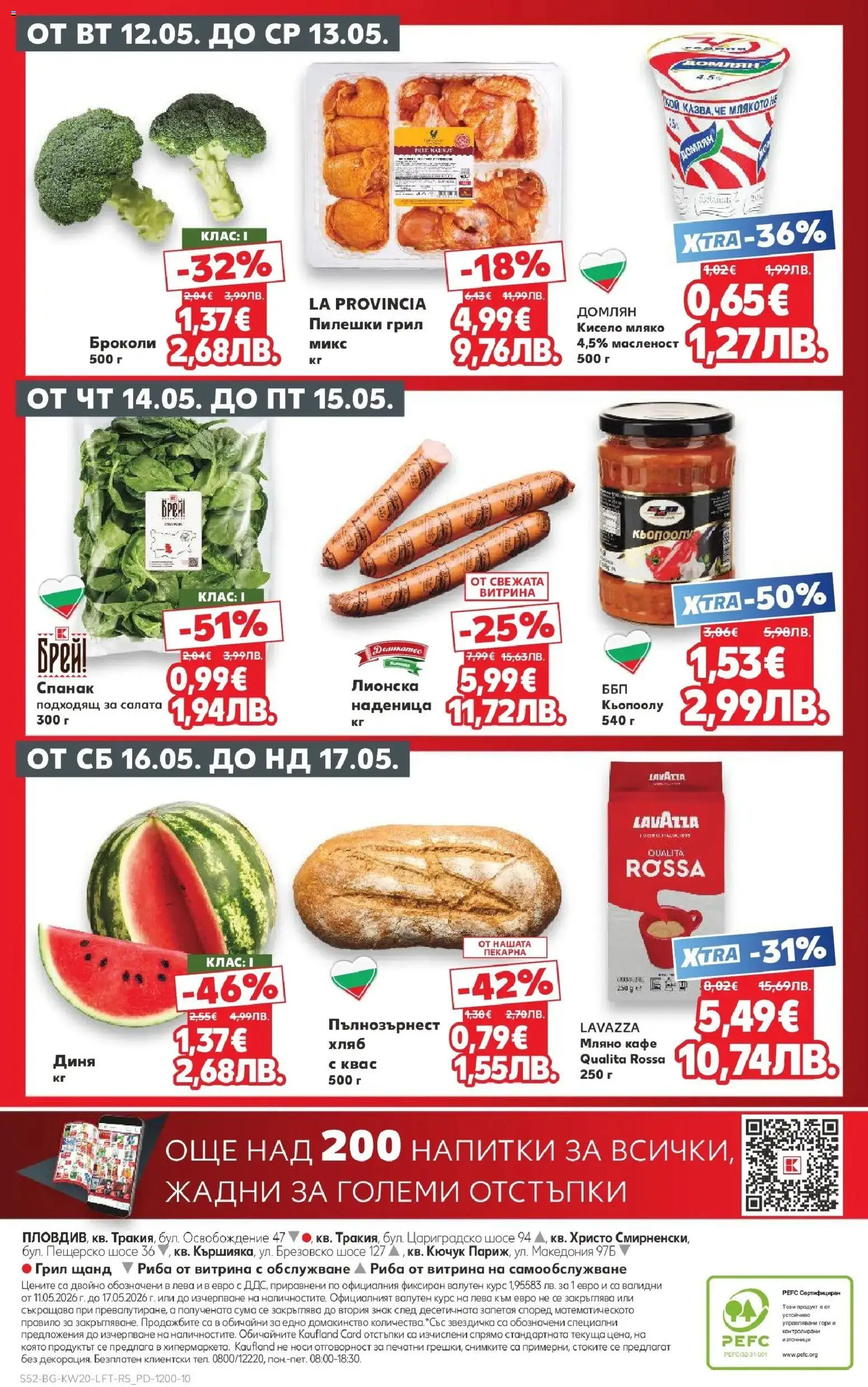{H1} | Страница: 52 | Продукти: Кафе, Наденица, Диня, Грил