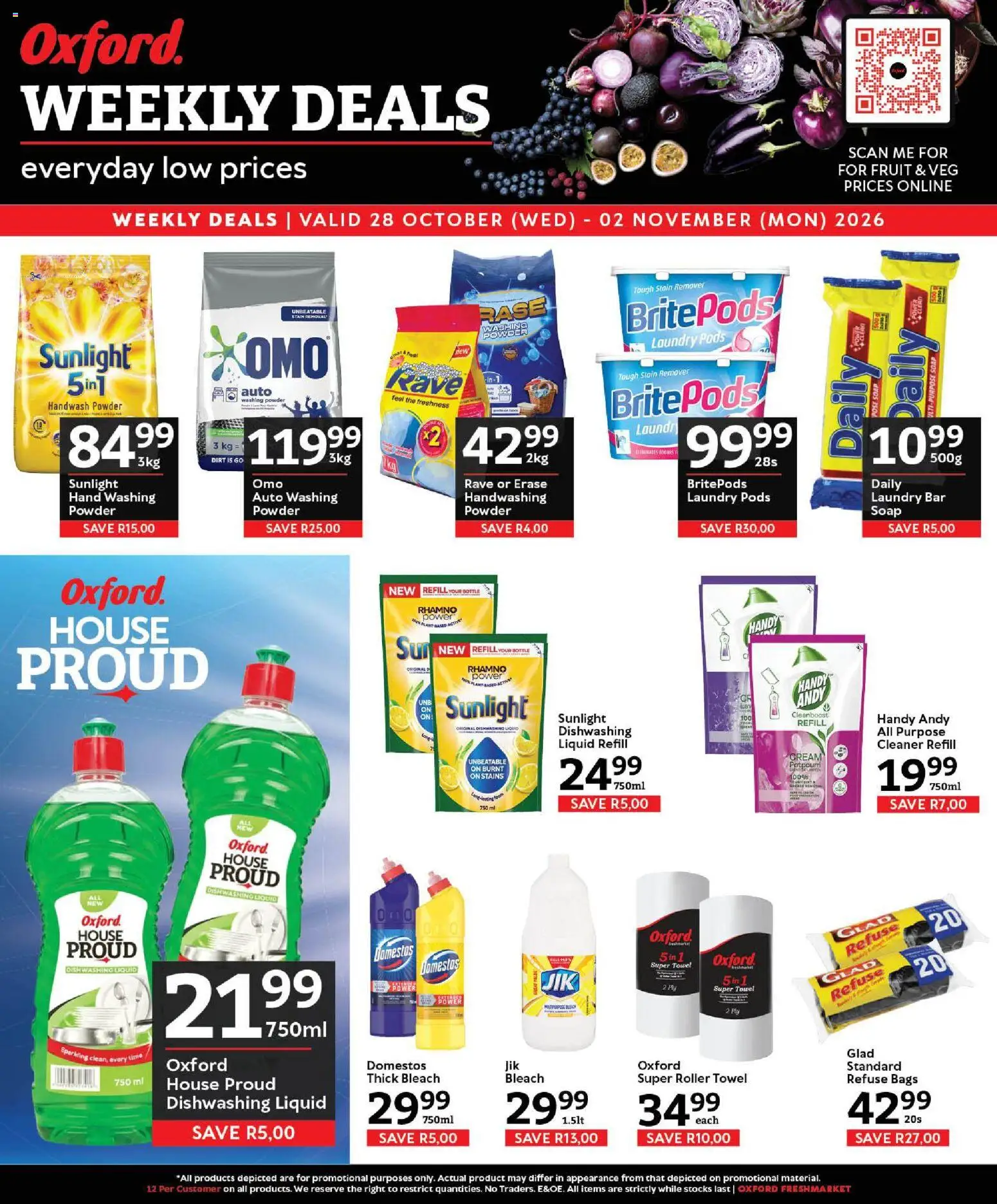 New Oxford Freshmarket catalogue – valid from 28/10/2026 | Page: 17 | Products: Handwash, Fruit, Stain remover, Roller towel