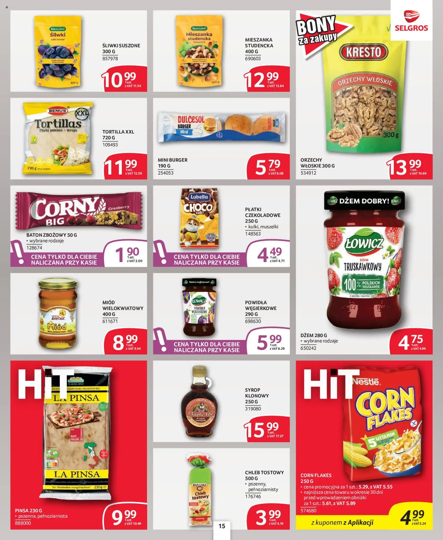Selgros cash&carry gazetka - Oferta spożywcza od 24.09.2026 | Strona: 15 | Produkty: Orzechy włoskie, Śliwki, Burger, Owoce