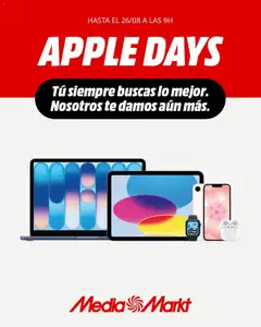 Vista previa Media Markt folleto Apple Days válido desde el 24/08/2026