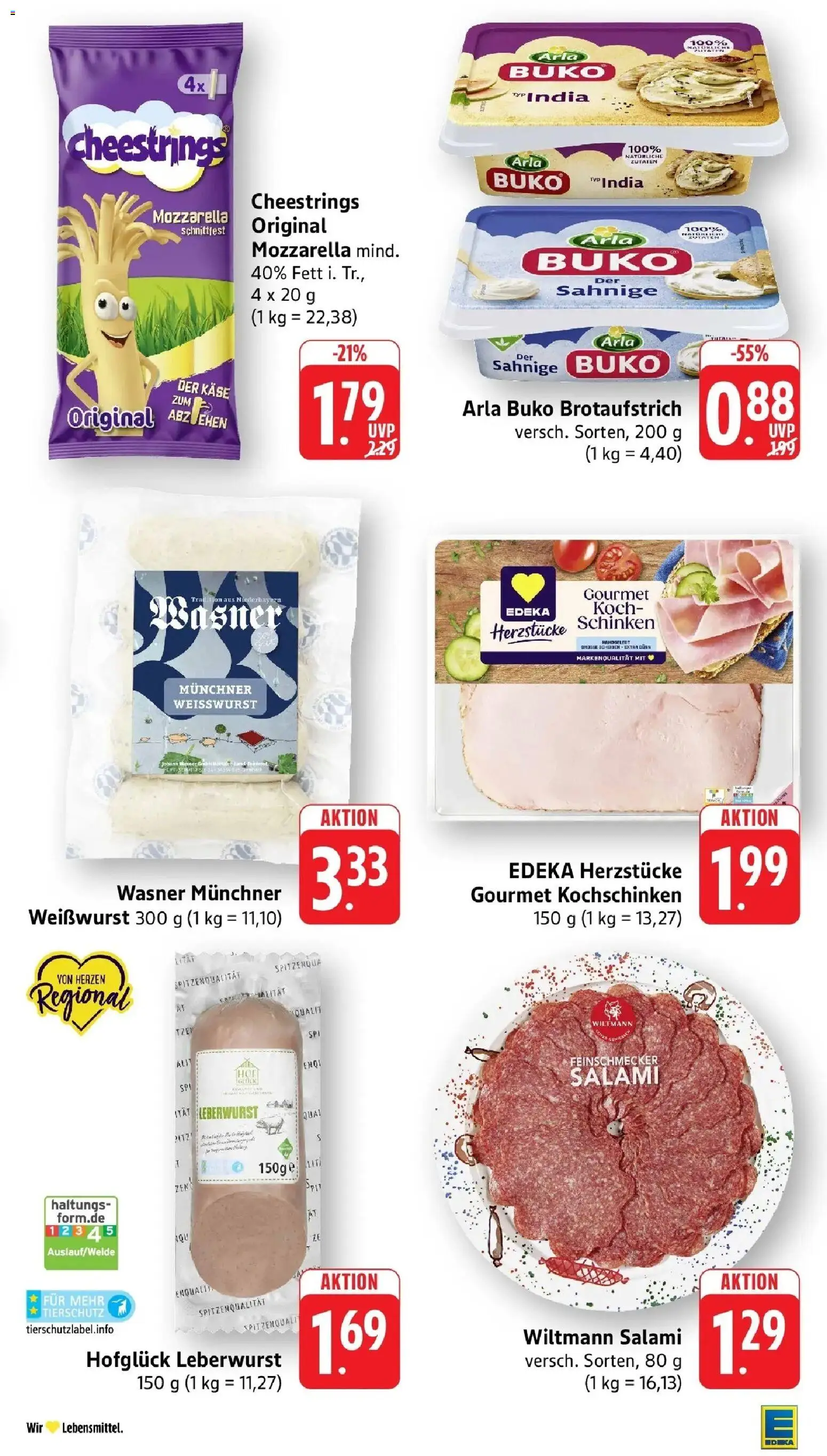 Edeka Prospekt Bruchsal - Untergrombach (ab 28.09.2026) » Angebote Online | Seite: 15 | Produkte: Mozzarella, Arla buko, Salami, Schinken