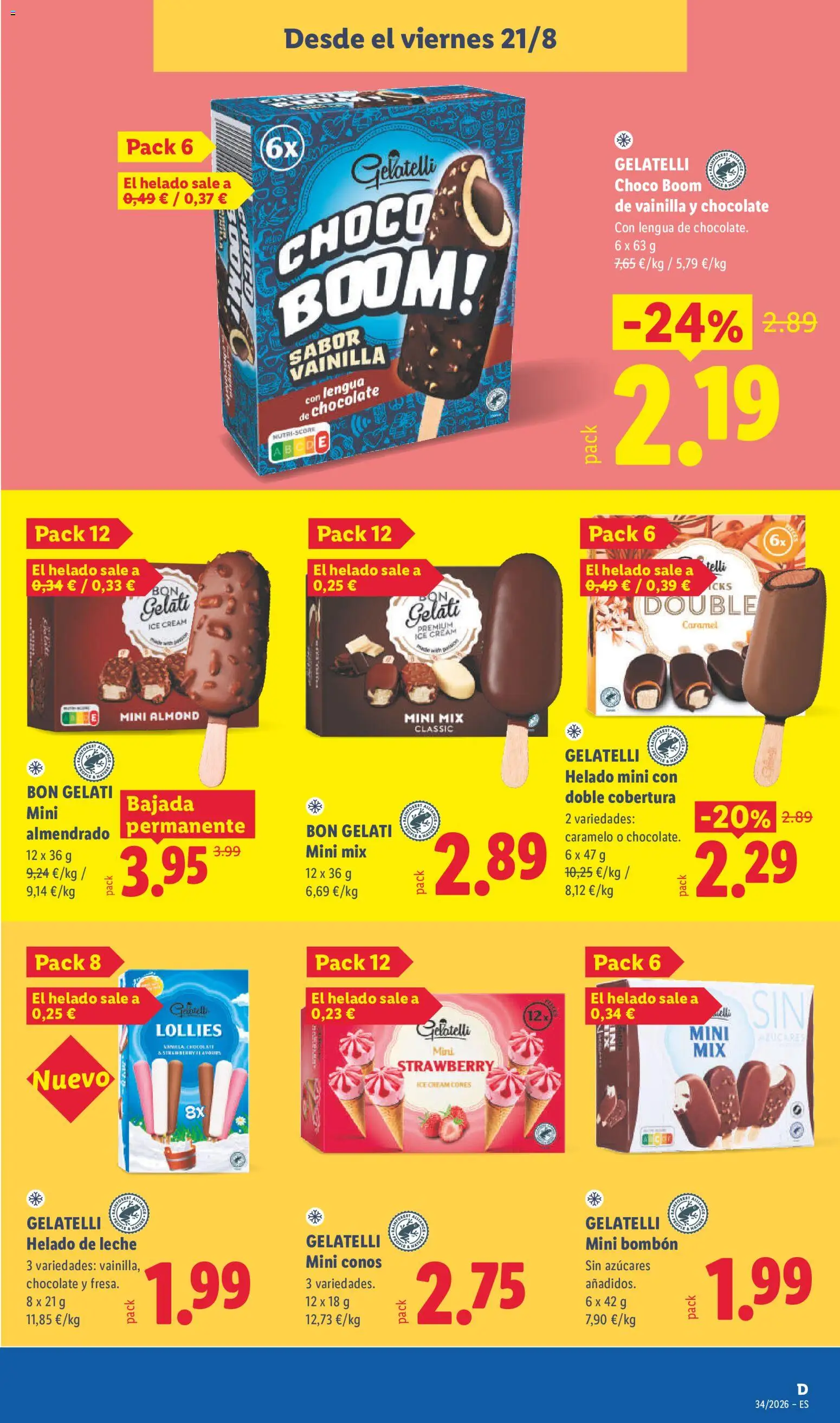 Lidl folleto │ válido desde el 17/08/2026 | Página: 37 | Productos: Leche 3, Chocolate, Helado, Vainilla