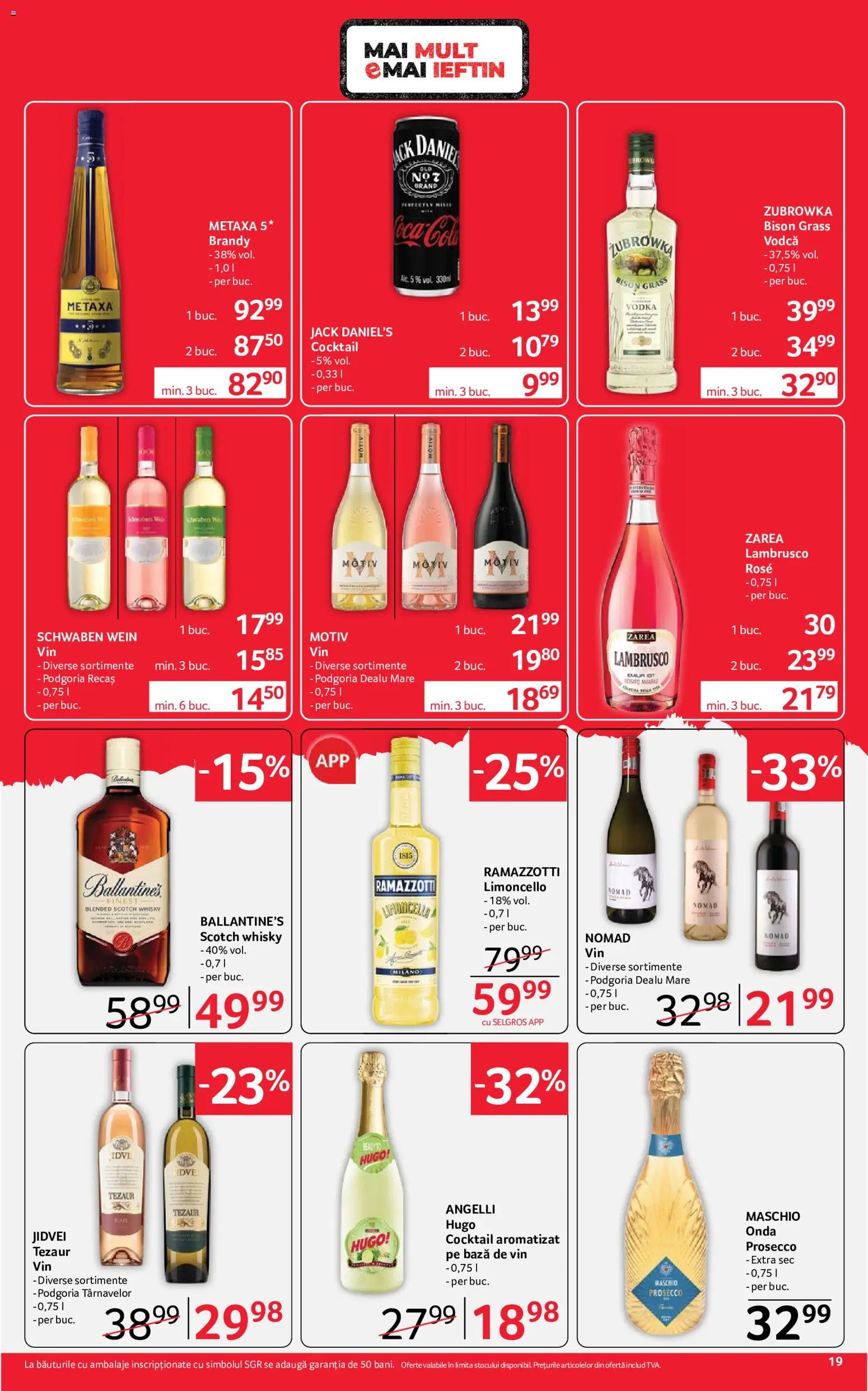 Noul catalog Selgros – valabil de la 07.08.2026 | Pagină: 19 | Produse: Su ısıtıcı, Amerikan servis, Vin, Vodka