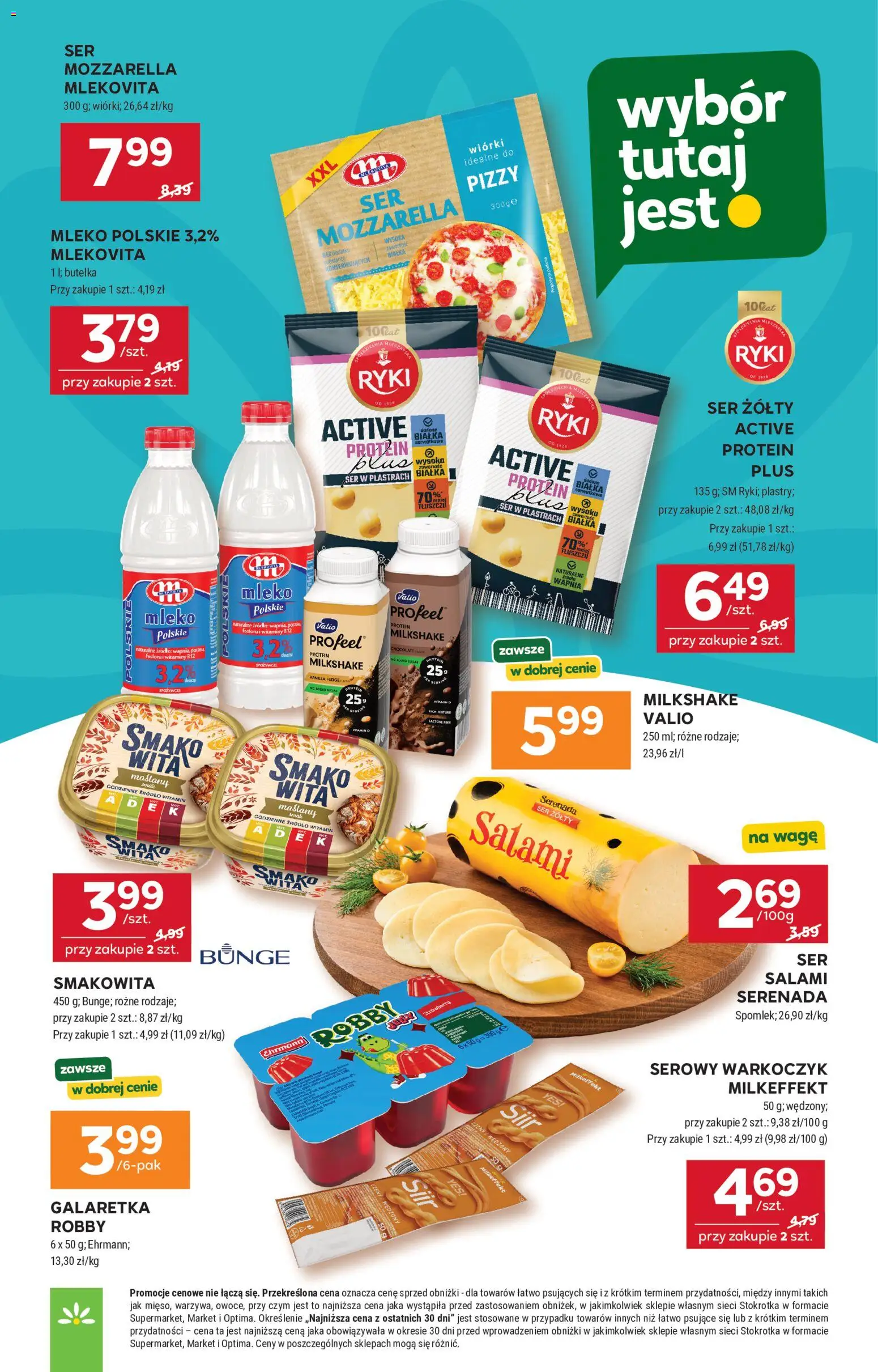 Stokrotka gazetka - Market od 18.06.2026 | Strona: 15 | Produkty: Ser żółty, Mleko, Ser, Mozzarella