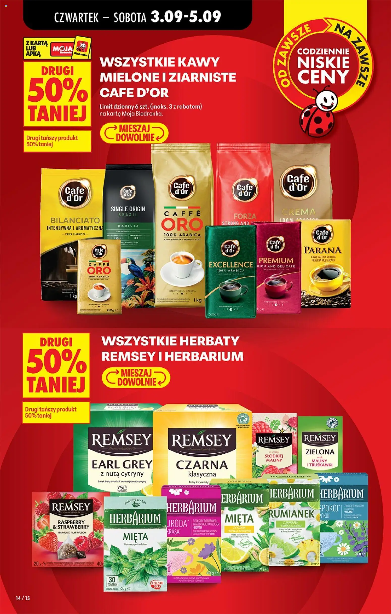 Biedronka Polsko leták - Codziennie niskie ceny od 03.09.2026 | Strana: 14 | Produkty: Káva, Maliny, Crema, Mletá káva