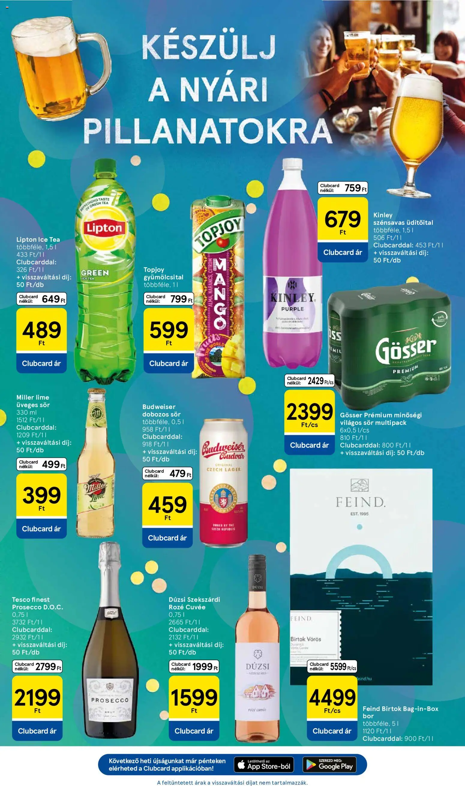 Tesco akciós ujság - amely érvényes a következő dátumtól: 28.05.2026 | Oldal: 7 | Termékek: Lime, Gösser, Dobozos sör, Sör