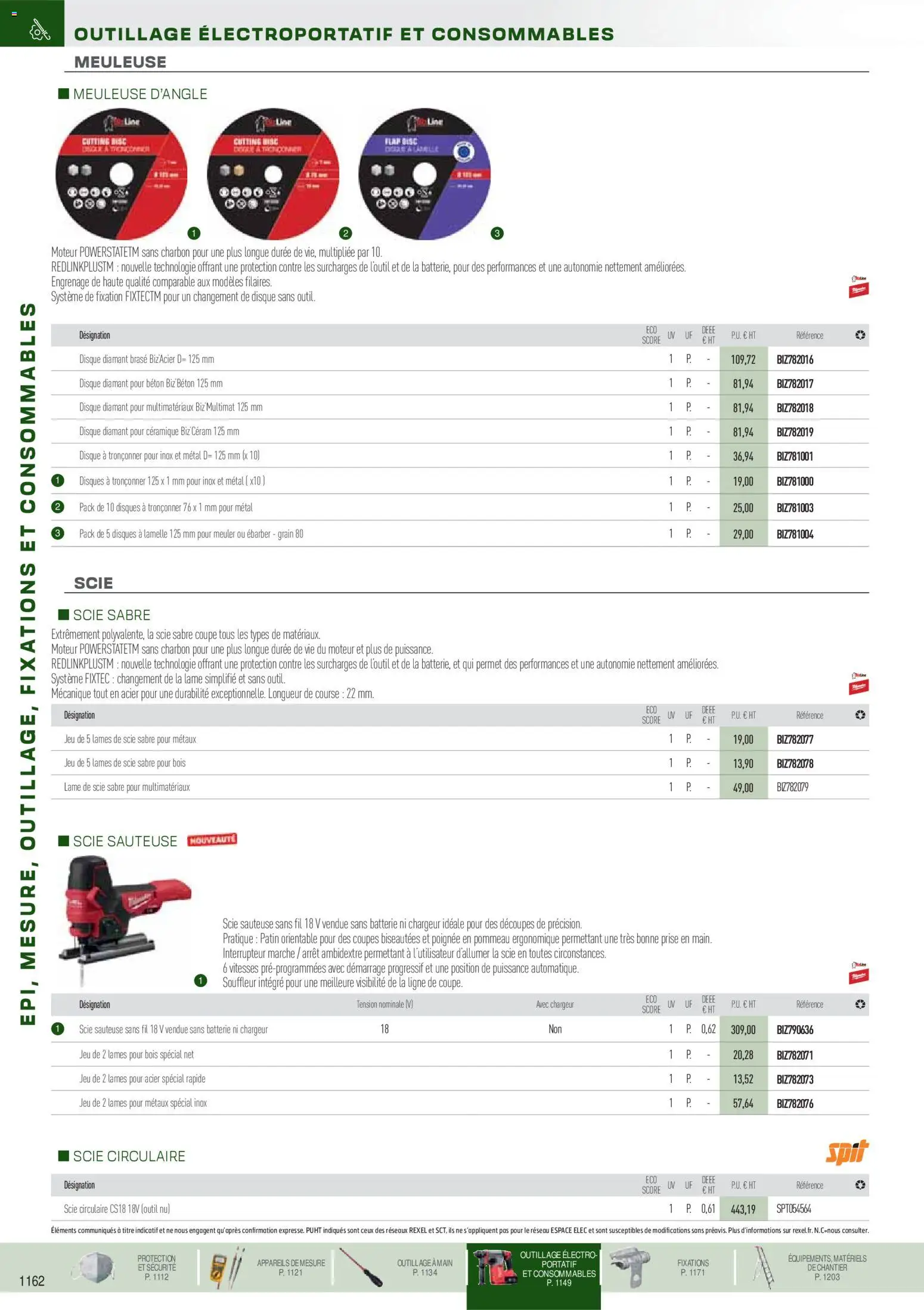 {H1} | Page: 53 | Produits: Meuleuse, Interrupteur, Scie circulaire, Batterie