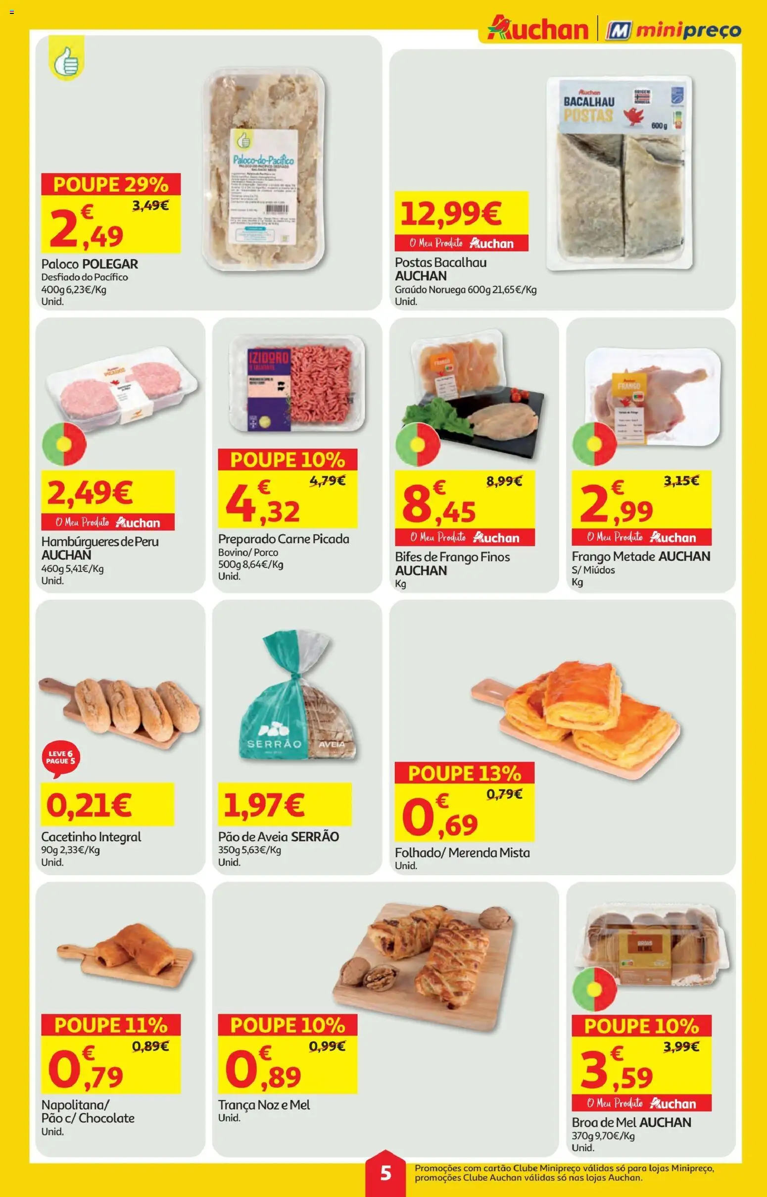 Minipreço folheto │ válido de 16.04.2026 | Página: 5 | Produtos: Frango, Carne picada, Chocolate, Carne