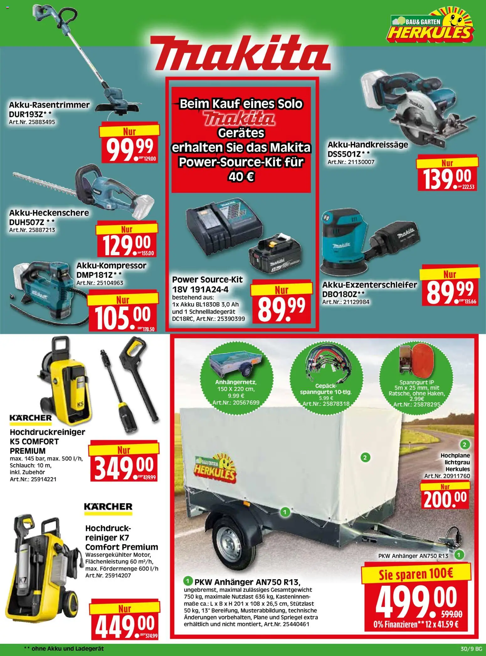 HERKULES Bau & Garten – gültig ab 20.07.2026 | Seite: 9 | Produkte: HP, Hochdruckreiniger, Ladegerät