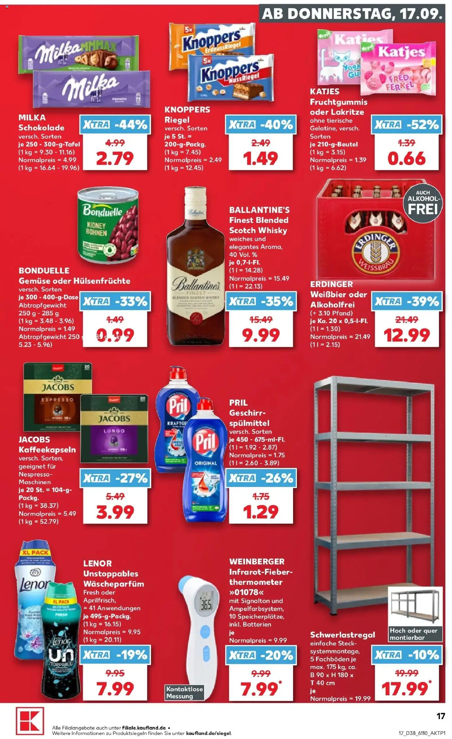 Prospekt Kaufland ab 17.09.2026 » Angebote Online zum Blättern | Seite: 17 | Produkte: Thermometer, Katjes, Alkohol, Pril
