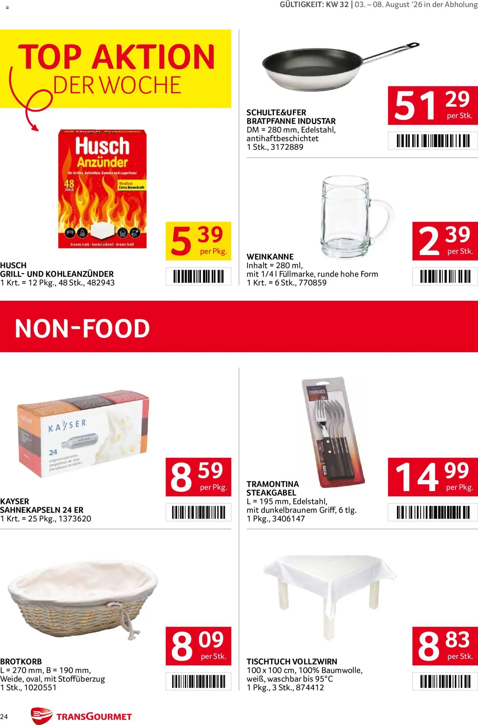 Transgourmet Flugblatt gültig ab 03.08.2026 | Seite: 24 | Produkte: Grill