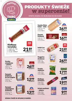 Pogląd oferty "Makro gazetka - Oferta świeża w super cenach" - ważna od 28.09.2026 | Strona: 2 | Produkty: Kiełbasa, Indyk, Pasztet, Parówki