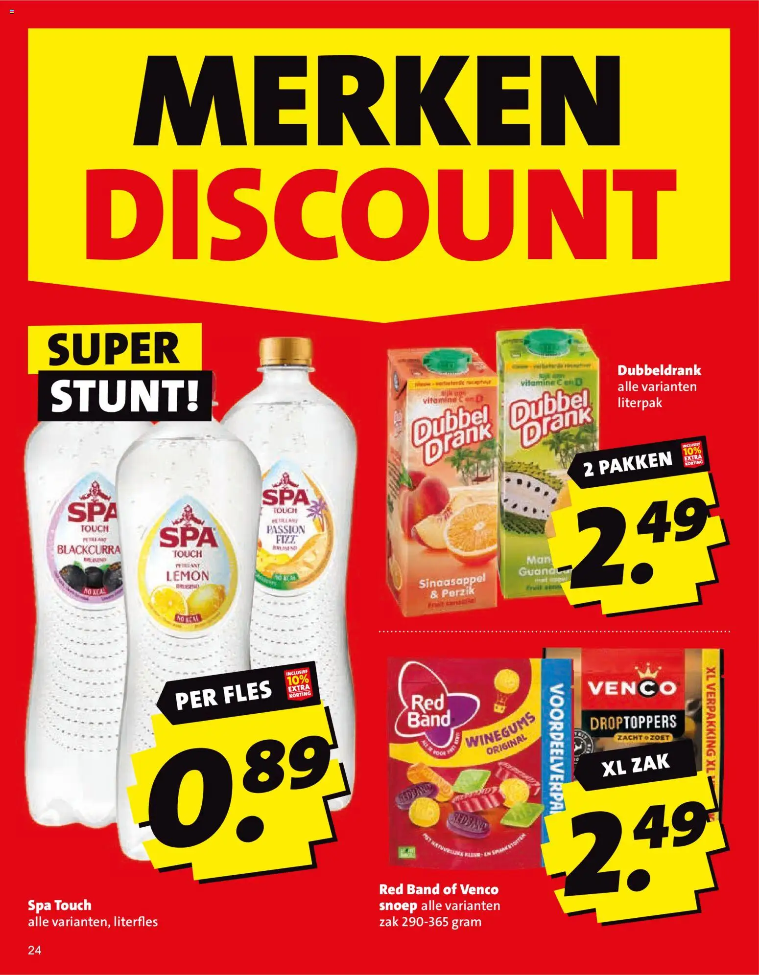 {H1} | Pagina: 24 | Producten: Snoep, Fles, Zak, Fruit