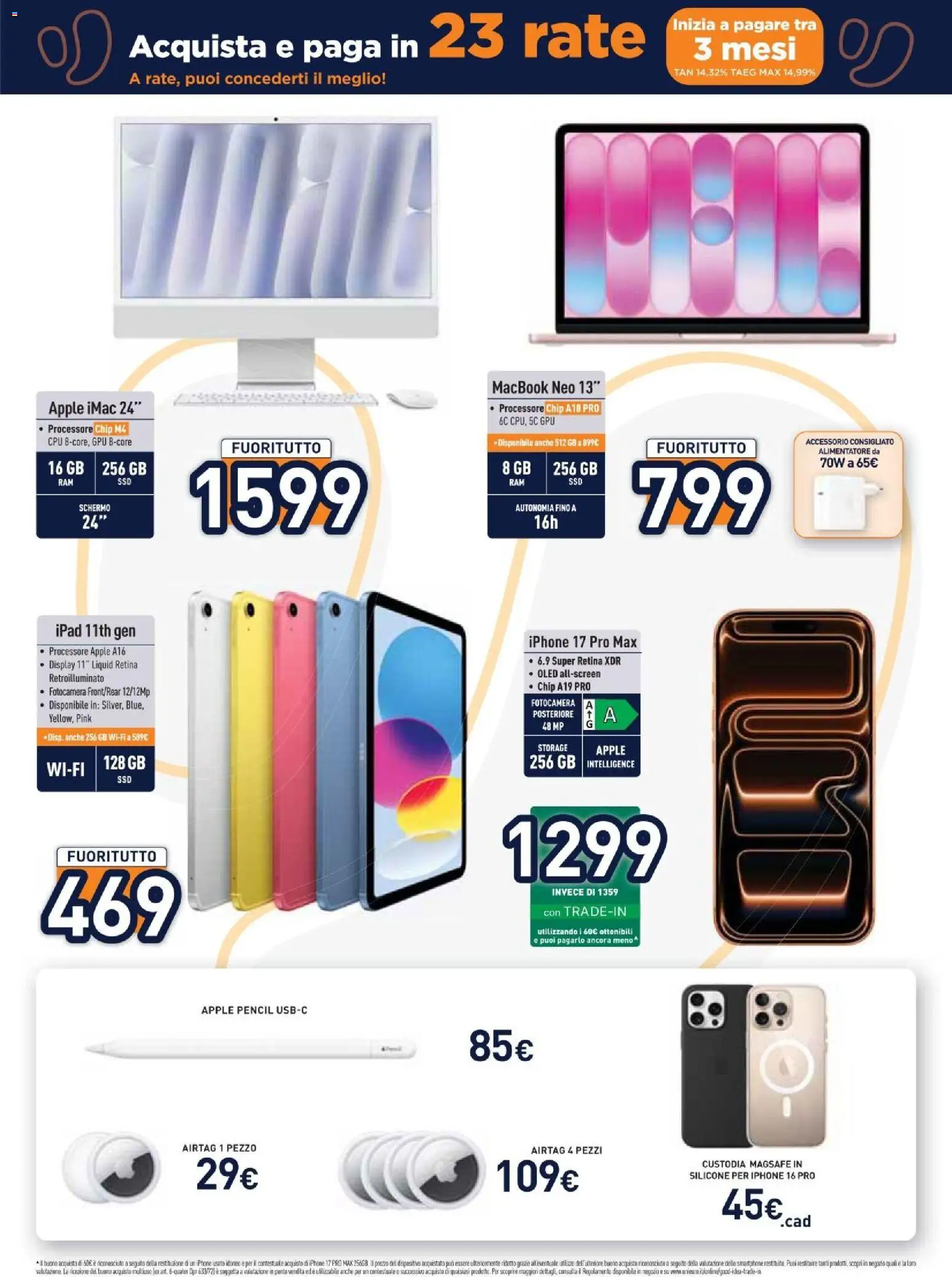 Volantino Unieuro del 10/08/2026 | Pagina: 10 | Prodotti: Schermo, Iphone, Smartphone, Macbook