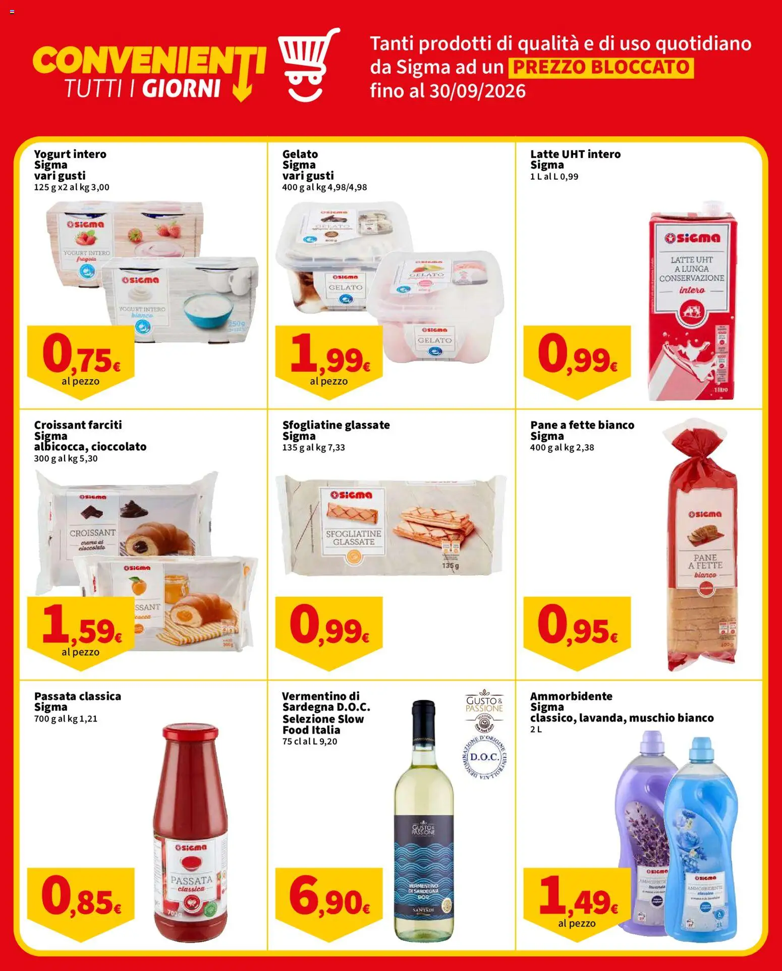 Volantino SIGMA del 11/08/2026 | Pagina: 5 | Prodotti: Cioccolato, Ammorbidente, Gelato, Croissant