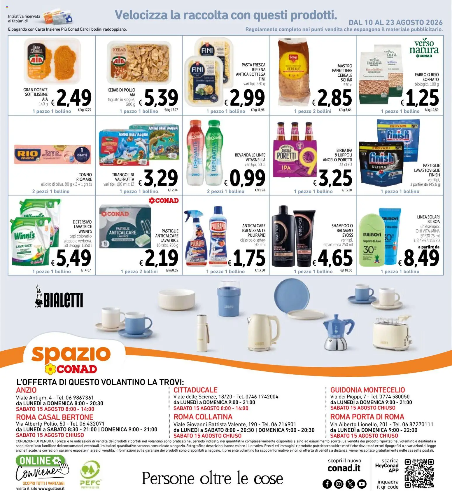 Volantino Spazio Conad del 11/08/2026 | Pagina: 27 | Prodotti: Balsamo, Pollo, Anticalcare, Acqua