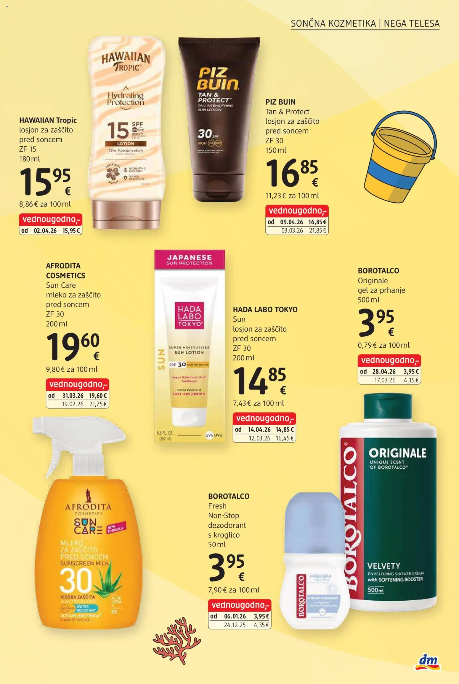 Novi DM Drogerie Markt katalog ponudbe – veljaven od 01.06.2026 | Stran: 5 | Izdelki: Sončna kozmetika, Gel za prhanje, Mleko