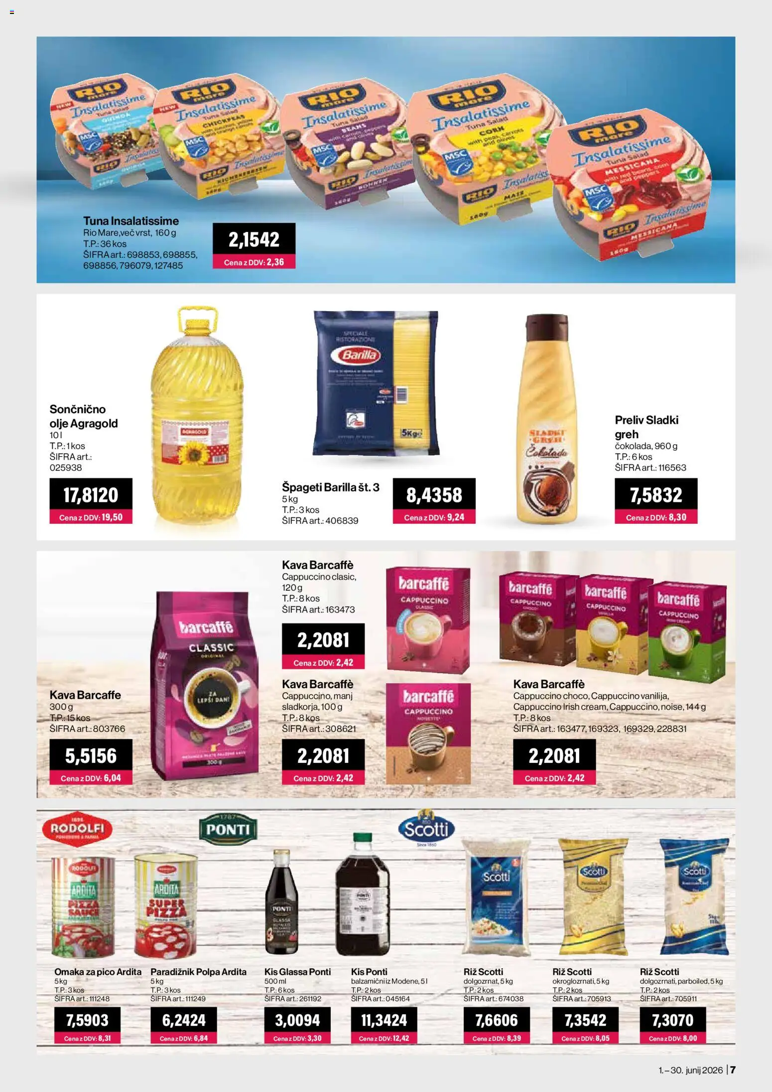 Novi Mercator katalog ponudbe – veljaven od 01.06.2026 | Stran: 7 | Izdelki: Kava, Paradiznik, Spageti, Omaka