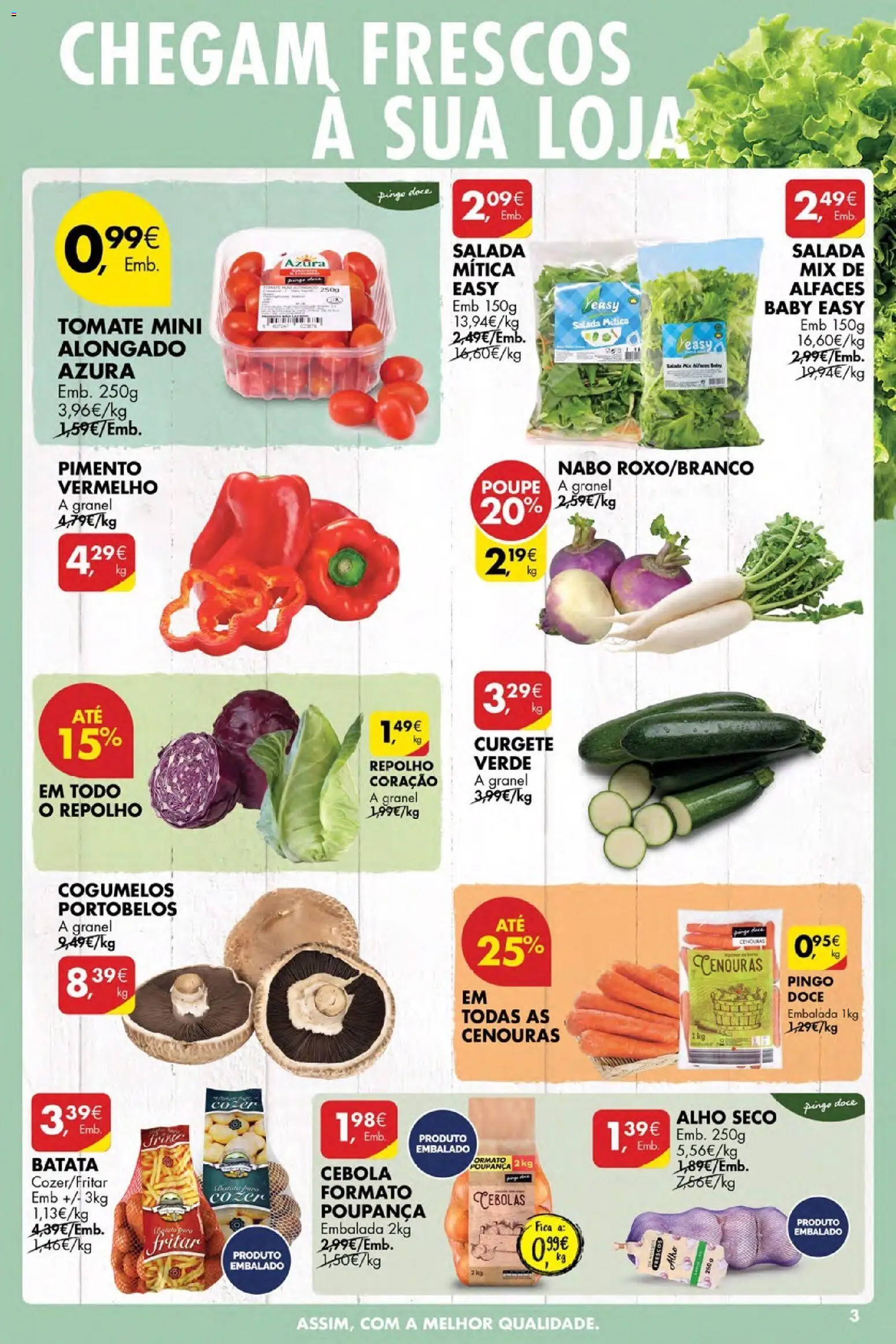 Pingo Doce Poupe Esta Semana Açores │ válido de 16.04.2026 | Página: 3 | Produtos: Repolho, Cebola, Cogumelos, Salada
