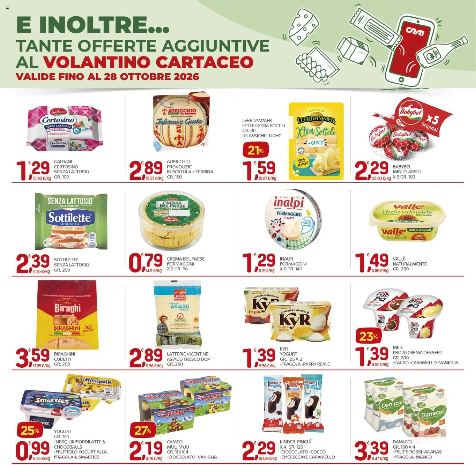 Volantino CRAI del 15/10/2026 | Pagina: 20 | Prodotti: Yogurt, Latte, Ananas, Dessert