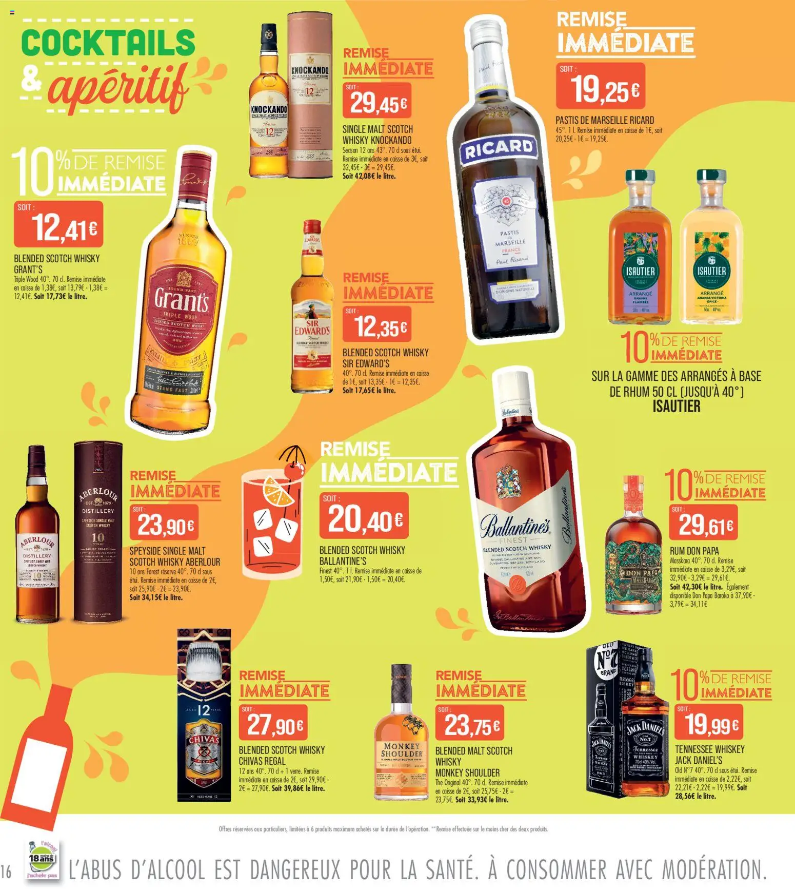 {H1} | Page: 16 | Produits: Whisky, Ricard, Base, Ananas