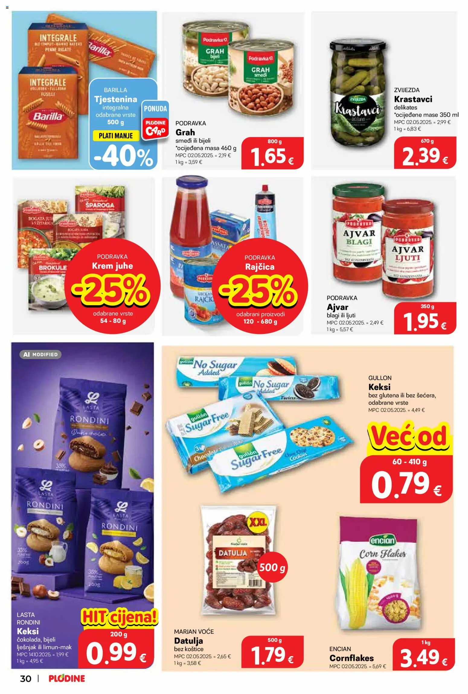 Plodine katalog | vrijedi od 19.08.2026 | Stranica: 30 | Proizvodi: Podravka, Ajvar, Pasta, Rajčica