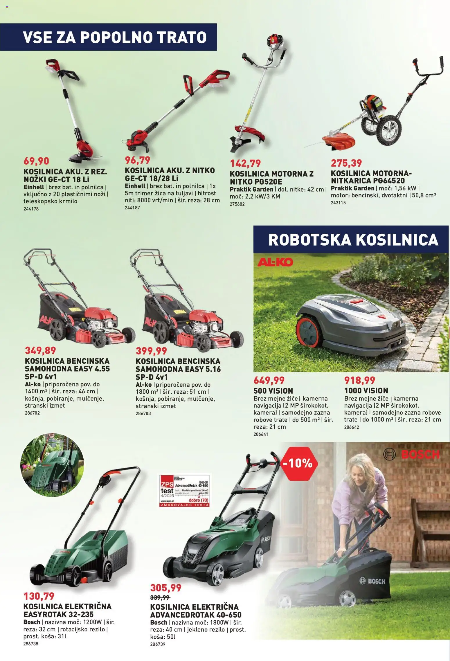 Novi Inpos katalog ponudbe – veljaven od 04.06.2026 | Stran: 10 | Izdelki: Kamera, Navigacija, Kosilnica, Robotska kosilnica