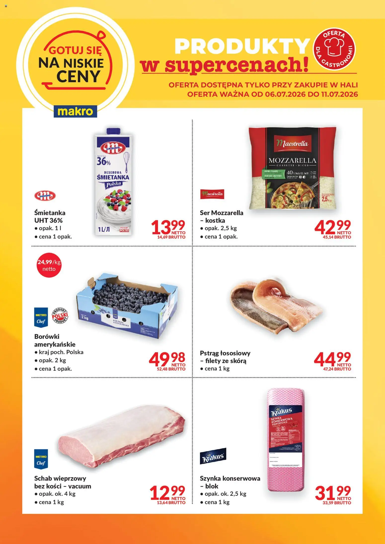 Makro gazetka - Gotuj się na niskie ceny od 07.07.2026 | Strona: 2 | Produkty: Borówka amerykańska, Pstrąg, Ser, Mozzarella