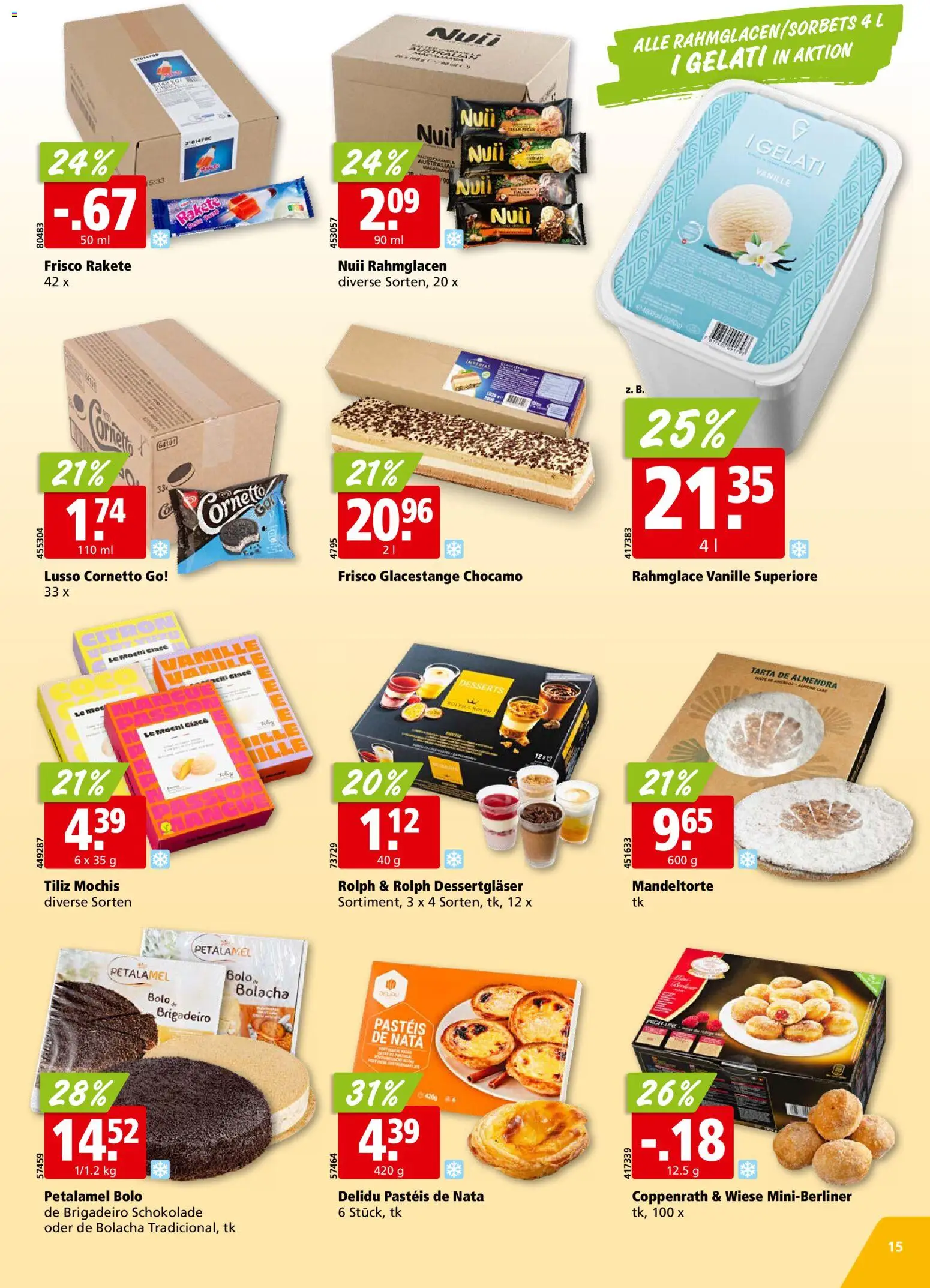 Aligro aktionen Chavannes, Matran, Genf, Sitten – gültig ab 12.10.2026 | Seite: 15 | Produkte: Vanille, Glace, Schokolade, Desserts
