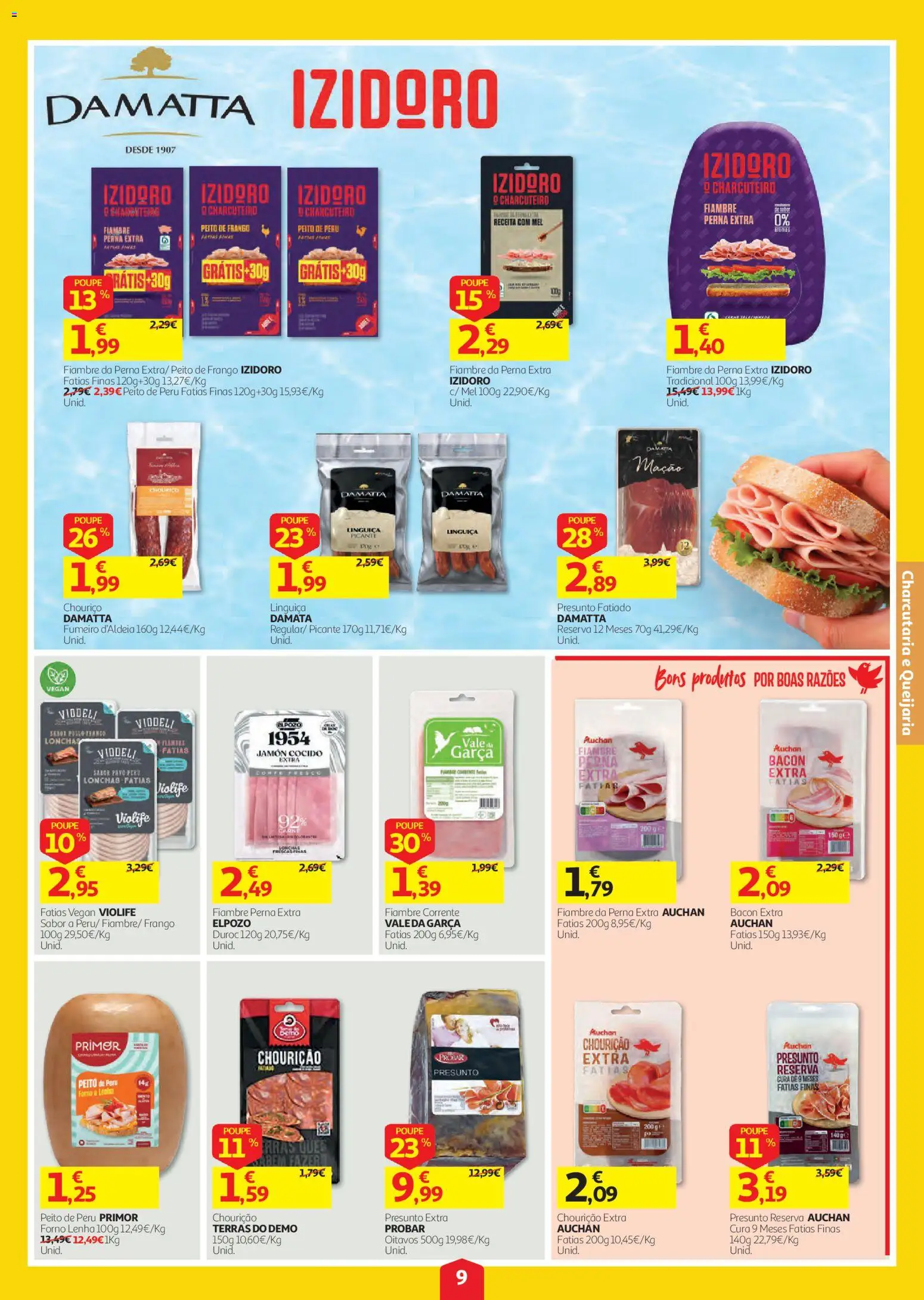 Auchan folheto │ válido de 20/08/2026 | Página: 9 | Produtos: Fiambre, Bacon, Peito de frango, Peito de peru